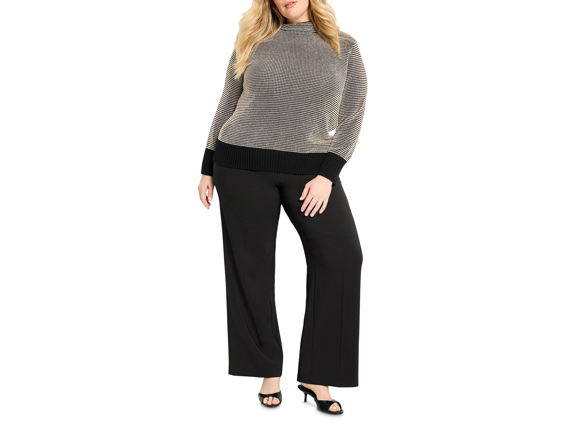 Pixel Knit Funnel Neck Sweater — Image 4