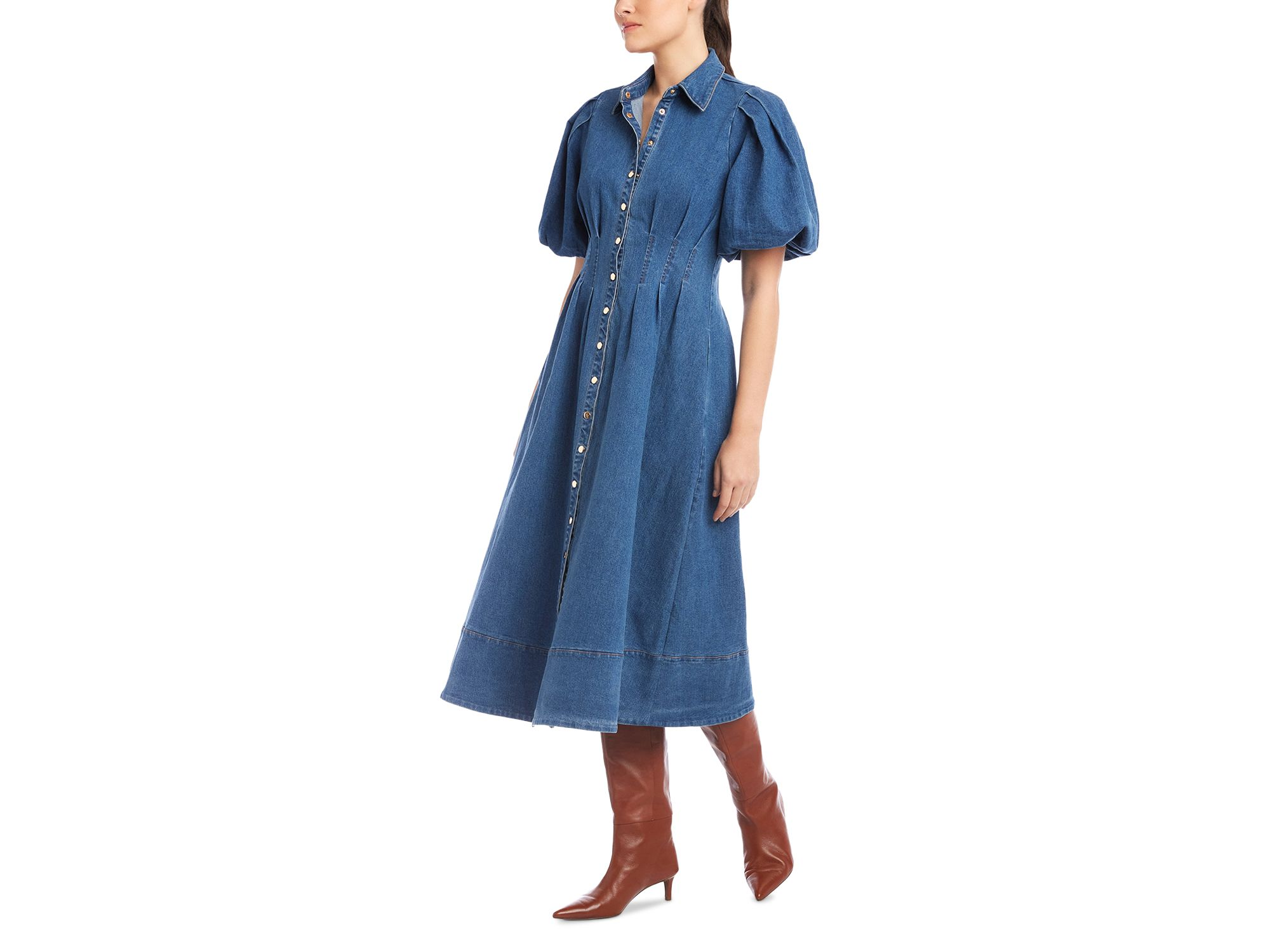Esme Denim Midi Shirt Dress — Image 8