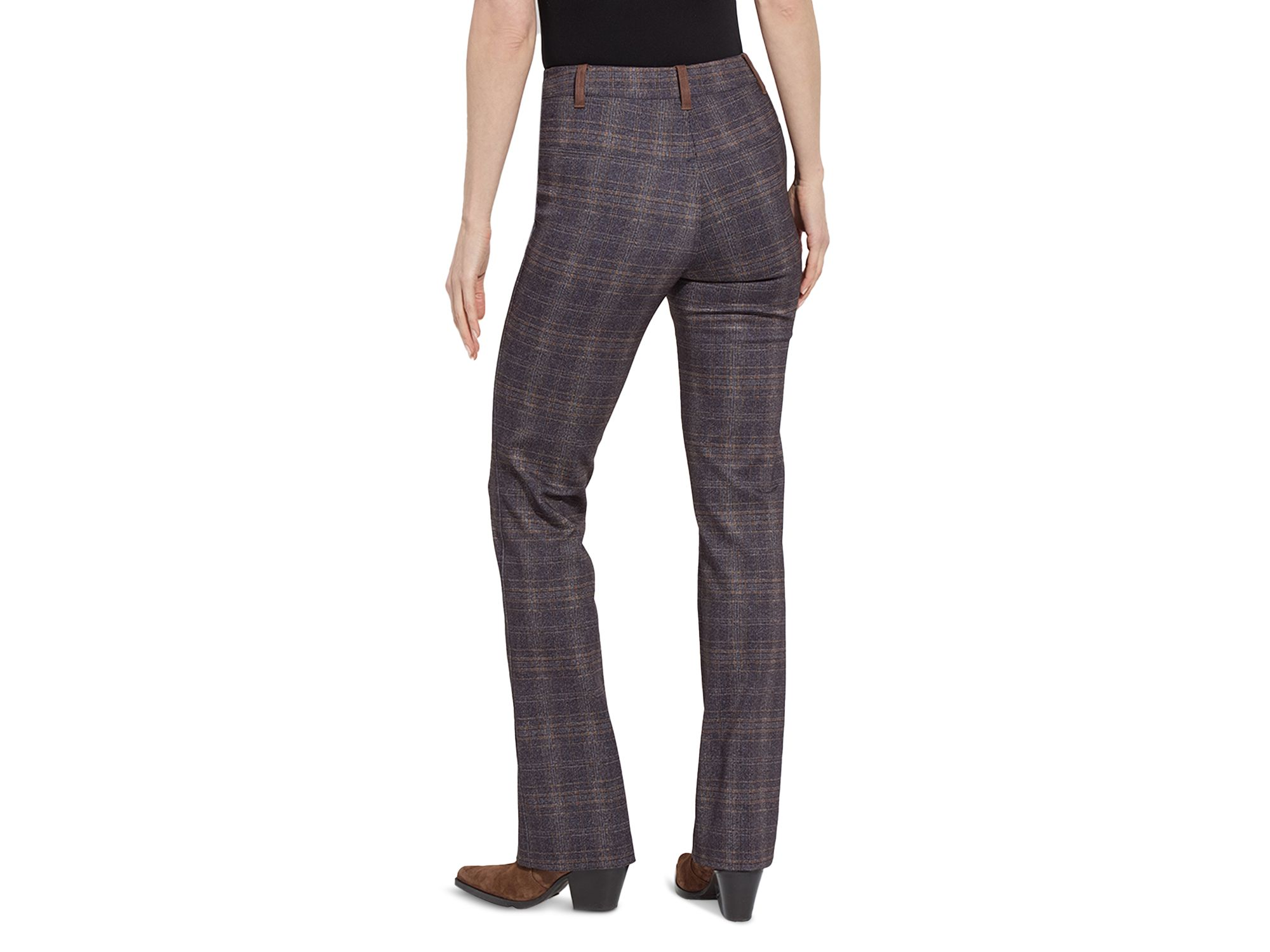 Pintuck Plaid Ponté Pants — Image 3
