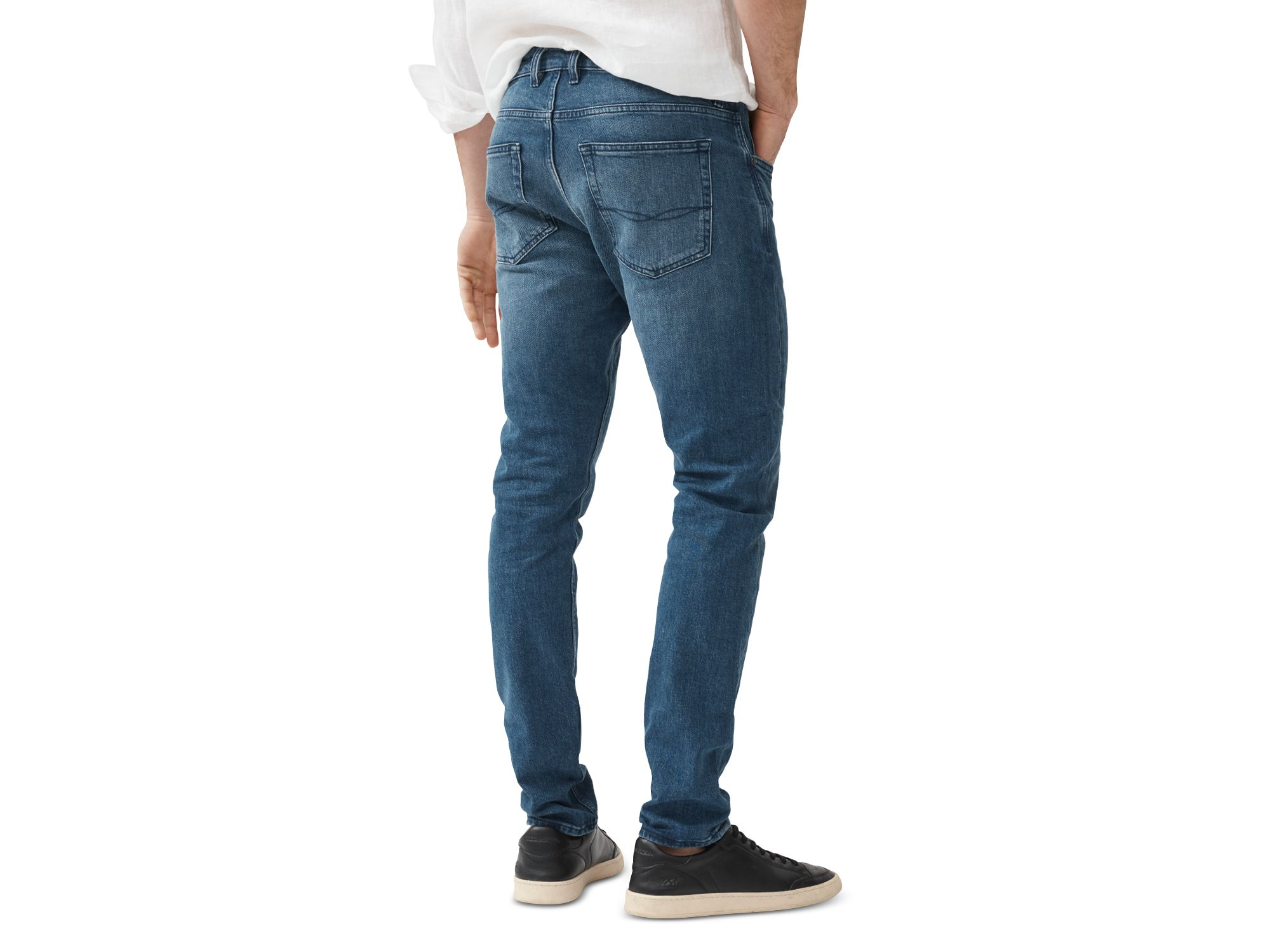 Oaro Slim Fit Italian Denim Jeans in Bright Blue — Image 3