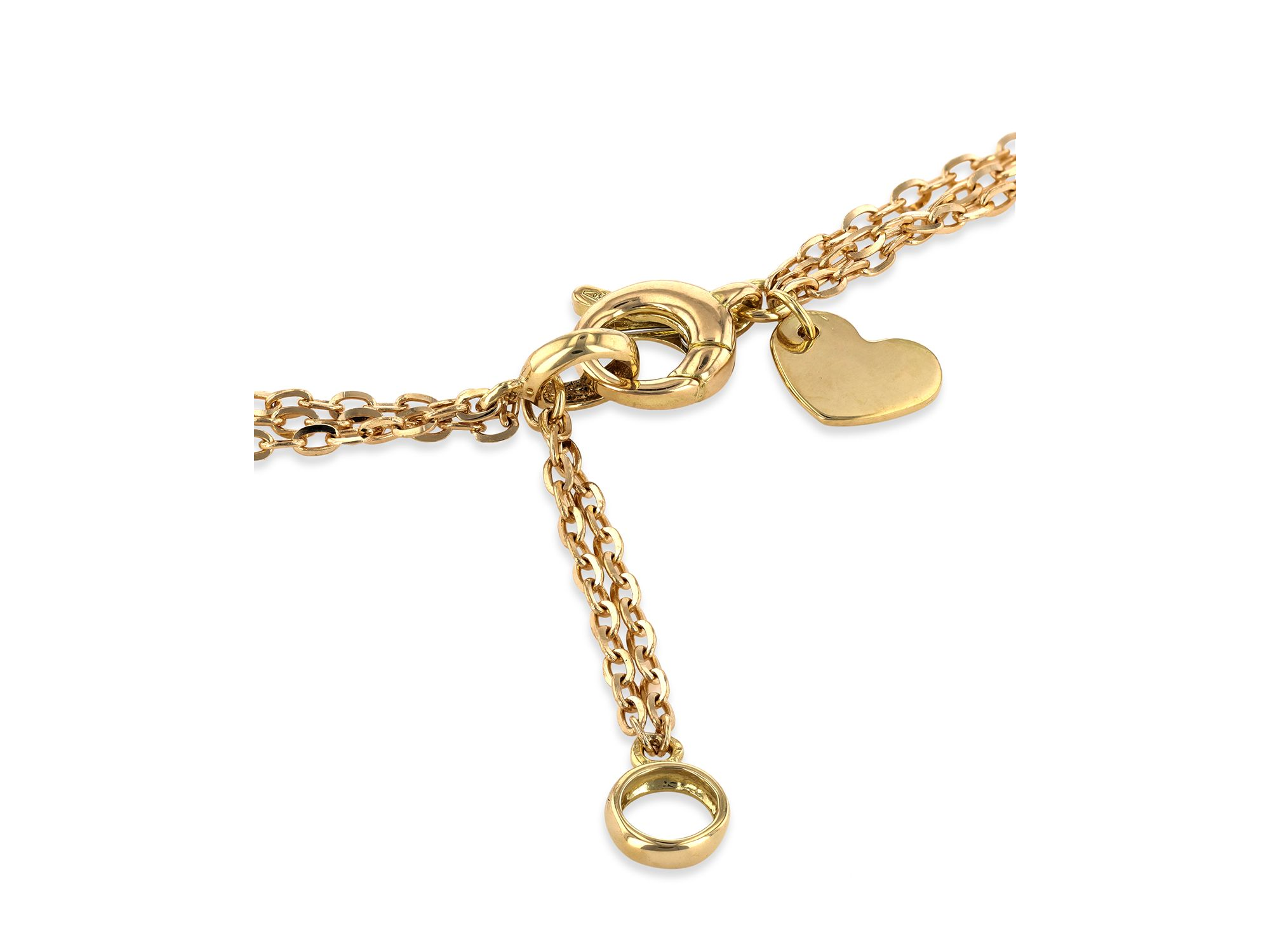 18K Yellow Gold Via Caneva Three Layer Horsebit Link Necklace, 20" — Image 3