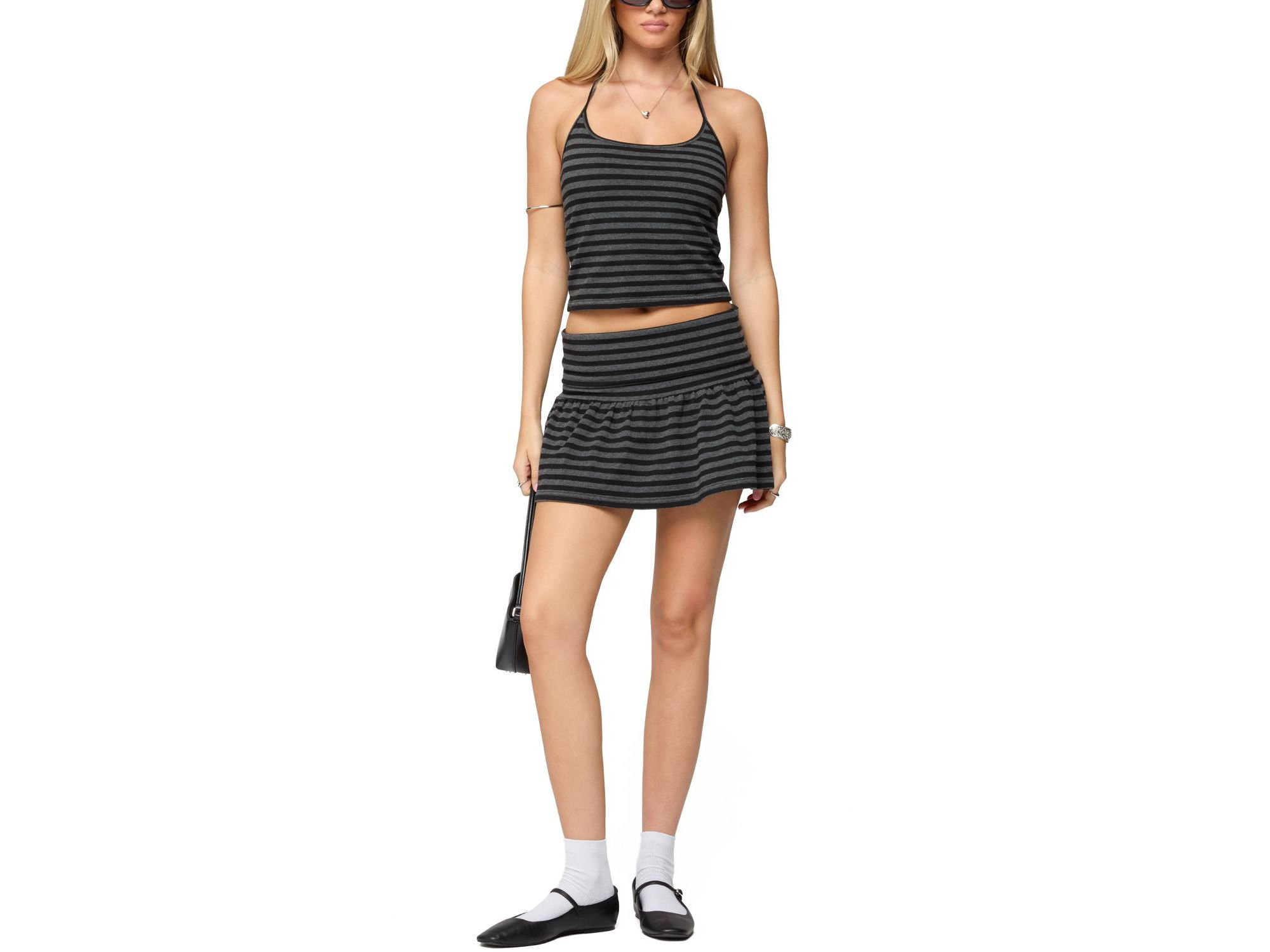Moria Striped Fold Over Mini Skirt — Image 5