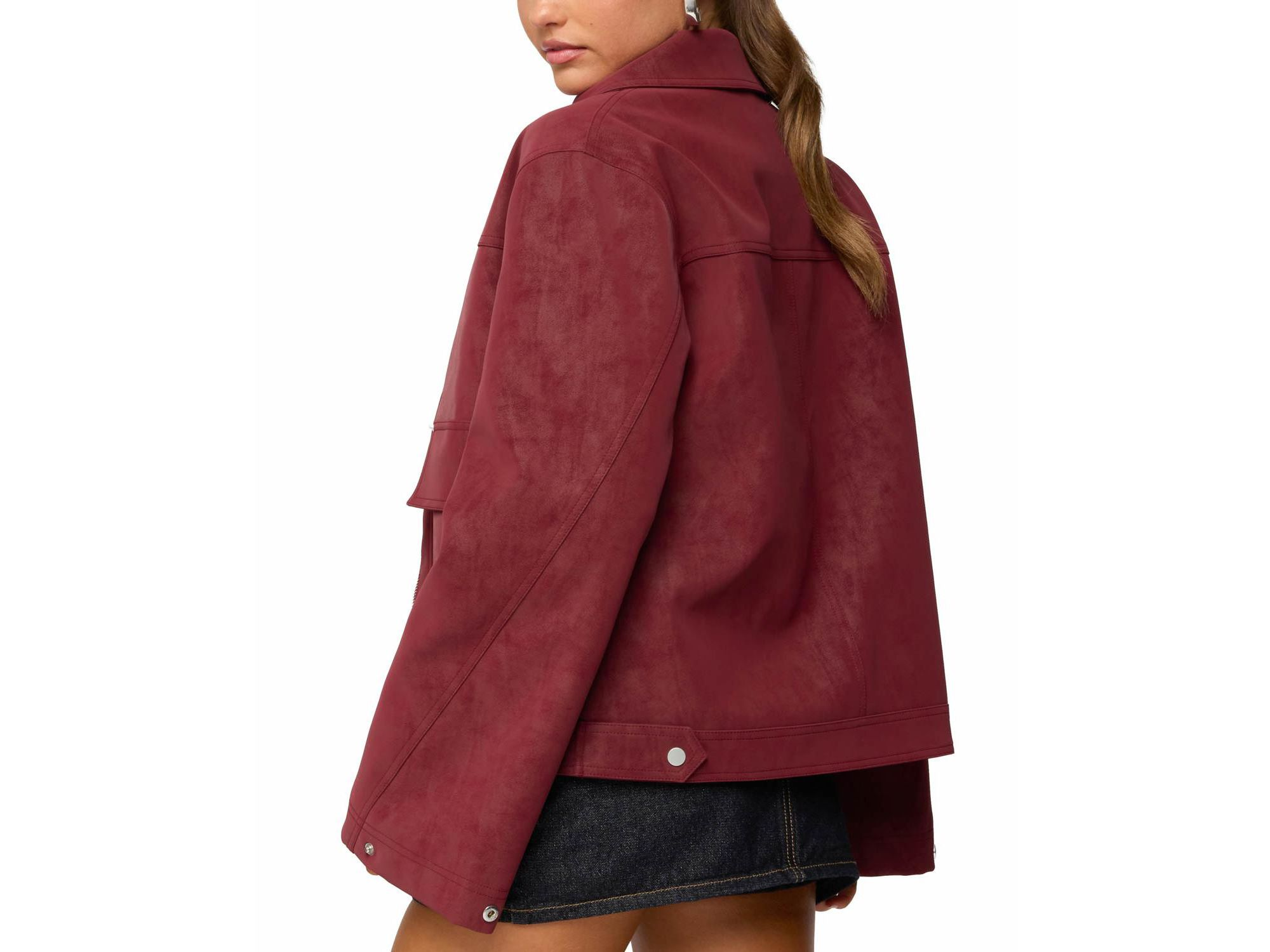 Annabelle Oversized Faux Suede Jacket — Image 3