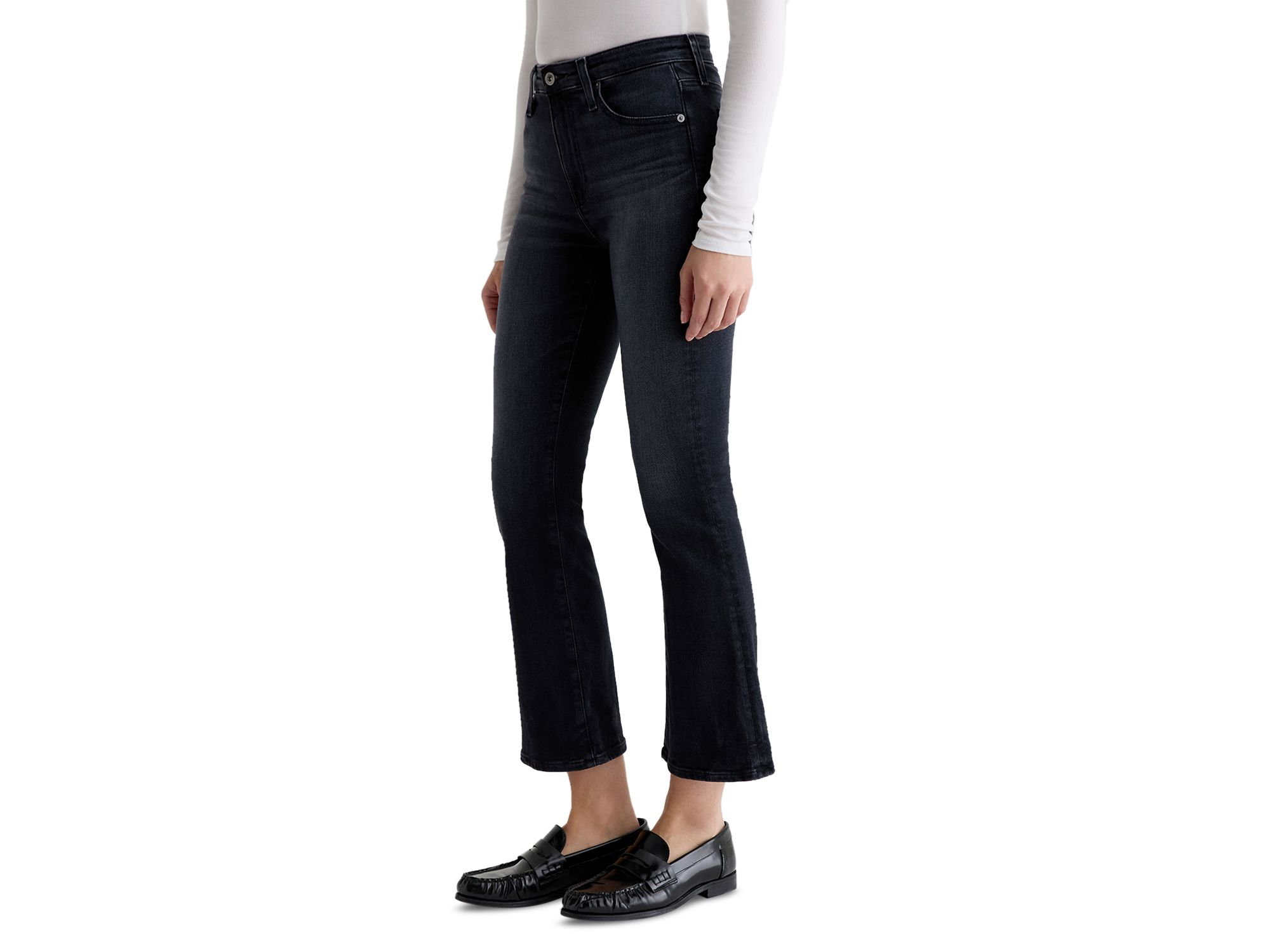 Farrah Mid Rise Cropped Bootcut Jeans in Glitch — Image 4