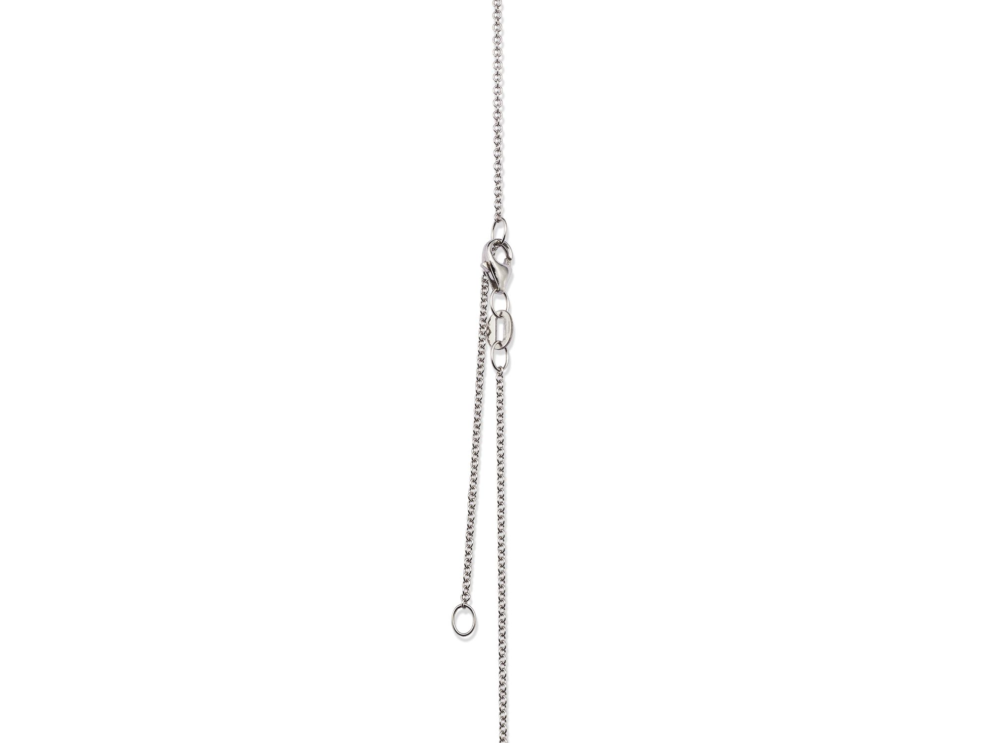 Diamond and Baguette Hamsa Pendant Necklace in 14K White Gold, 0.55 tcw — Image 5
