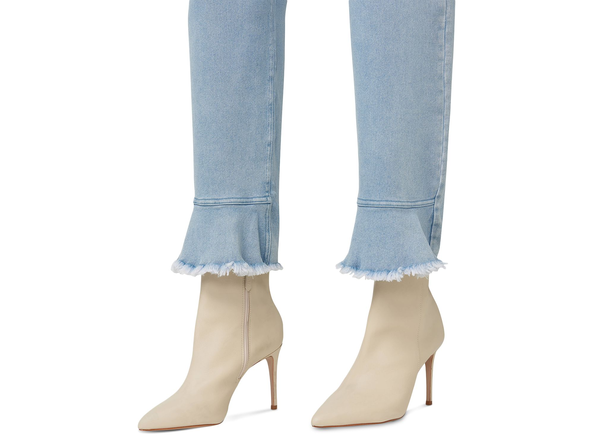 High Rise Ruffle Hem Skimmer Jeans — Image 3