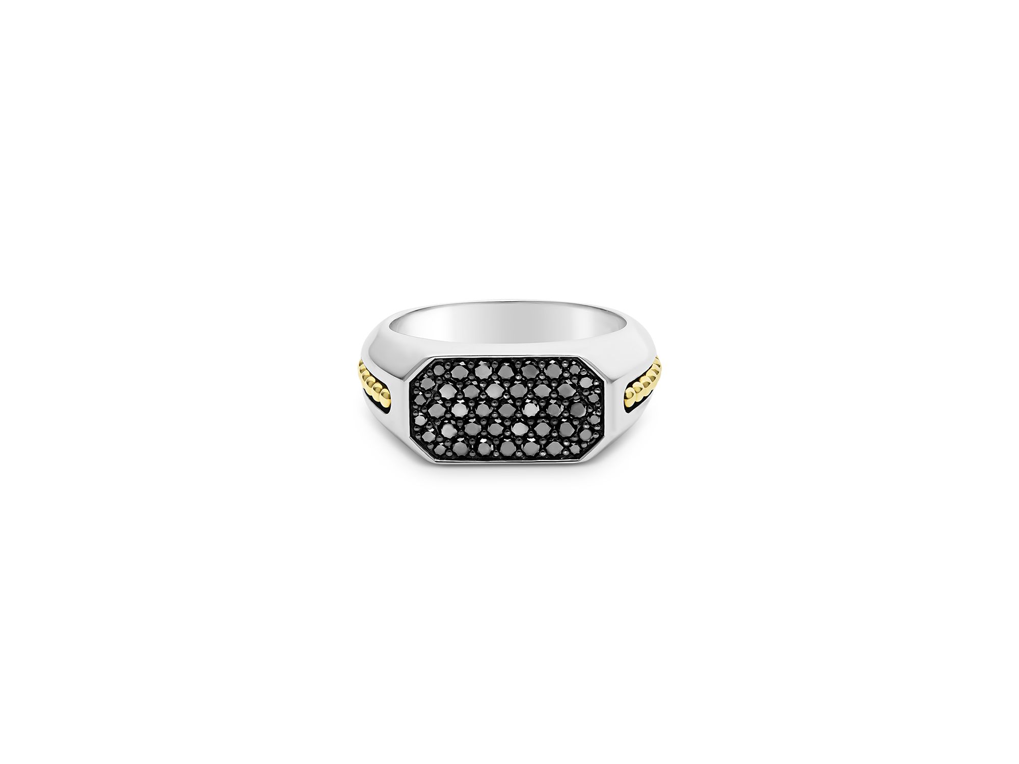 Anthem Two Tone Octagon Black Diamond Ring — Image 4