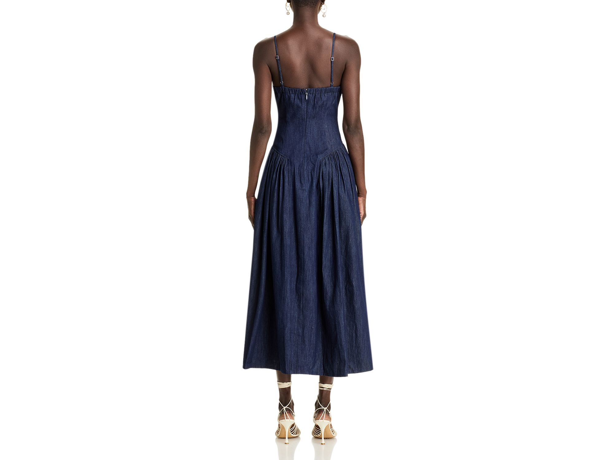 Denim Bustier Midi Dress - Exclusive — Image 5
