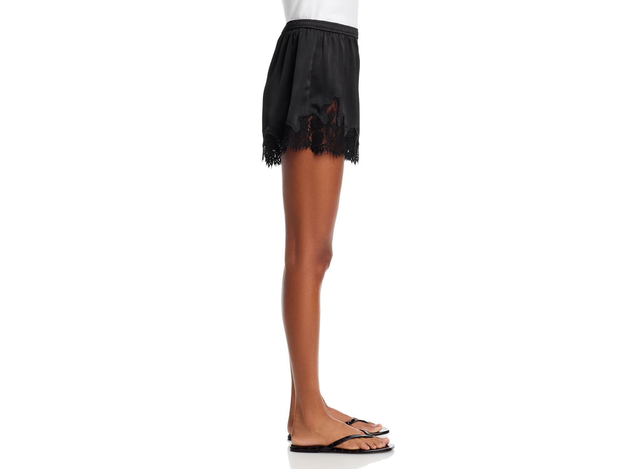 Lace Trim Satin Shorts - Exclusive — Image 5