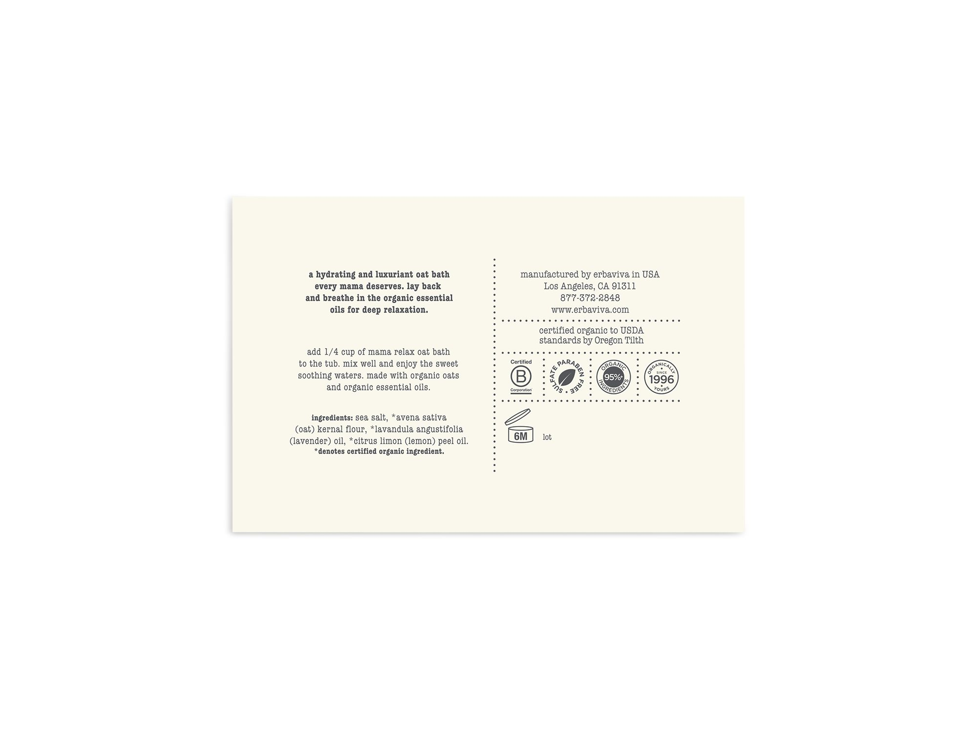 Mama Relax Oat Bath 20 oz. — Image 3