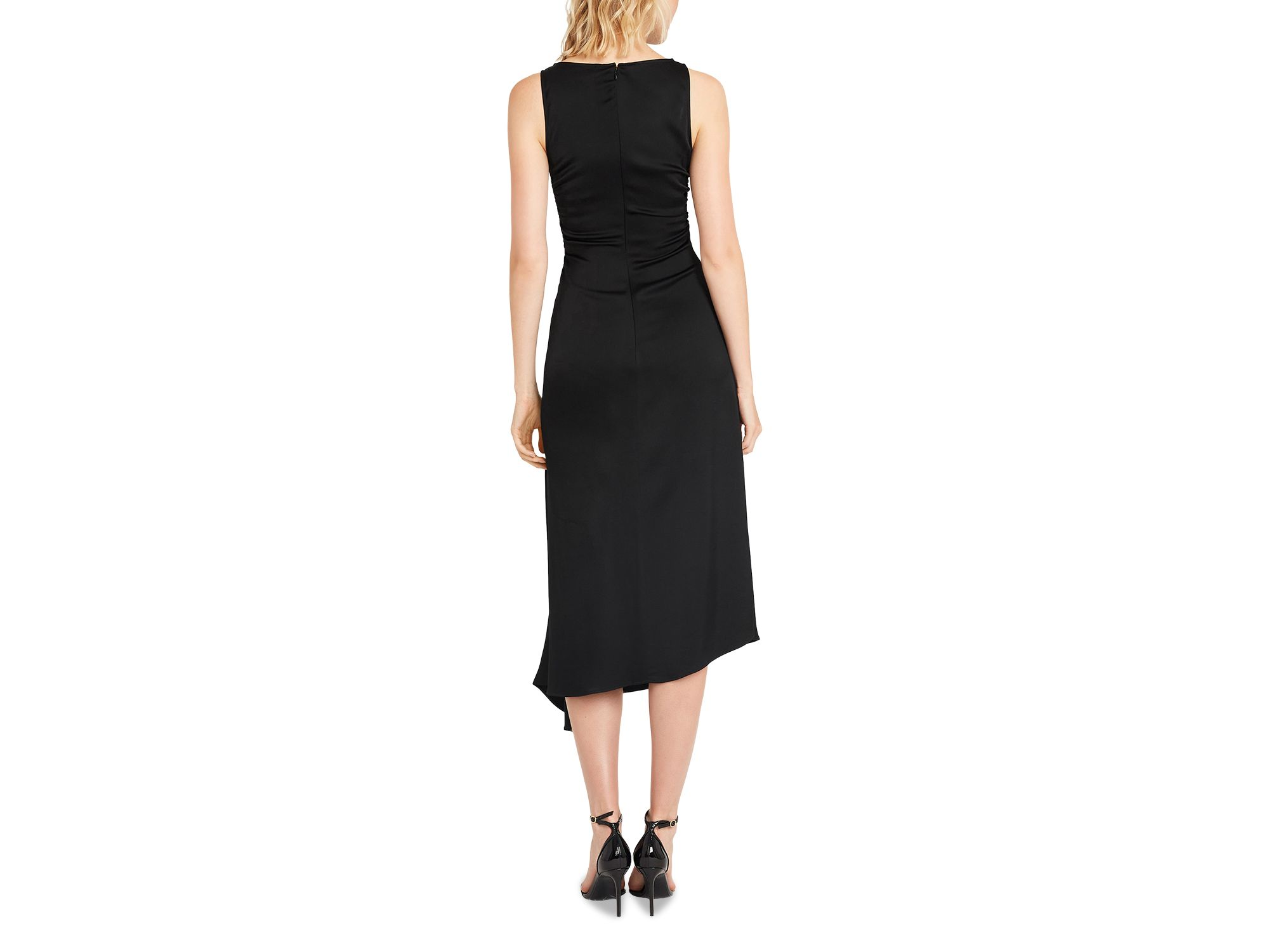 Boat Neck Asymmetric Midi Dress — Image 3