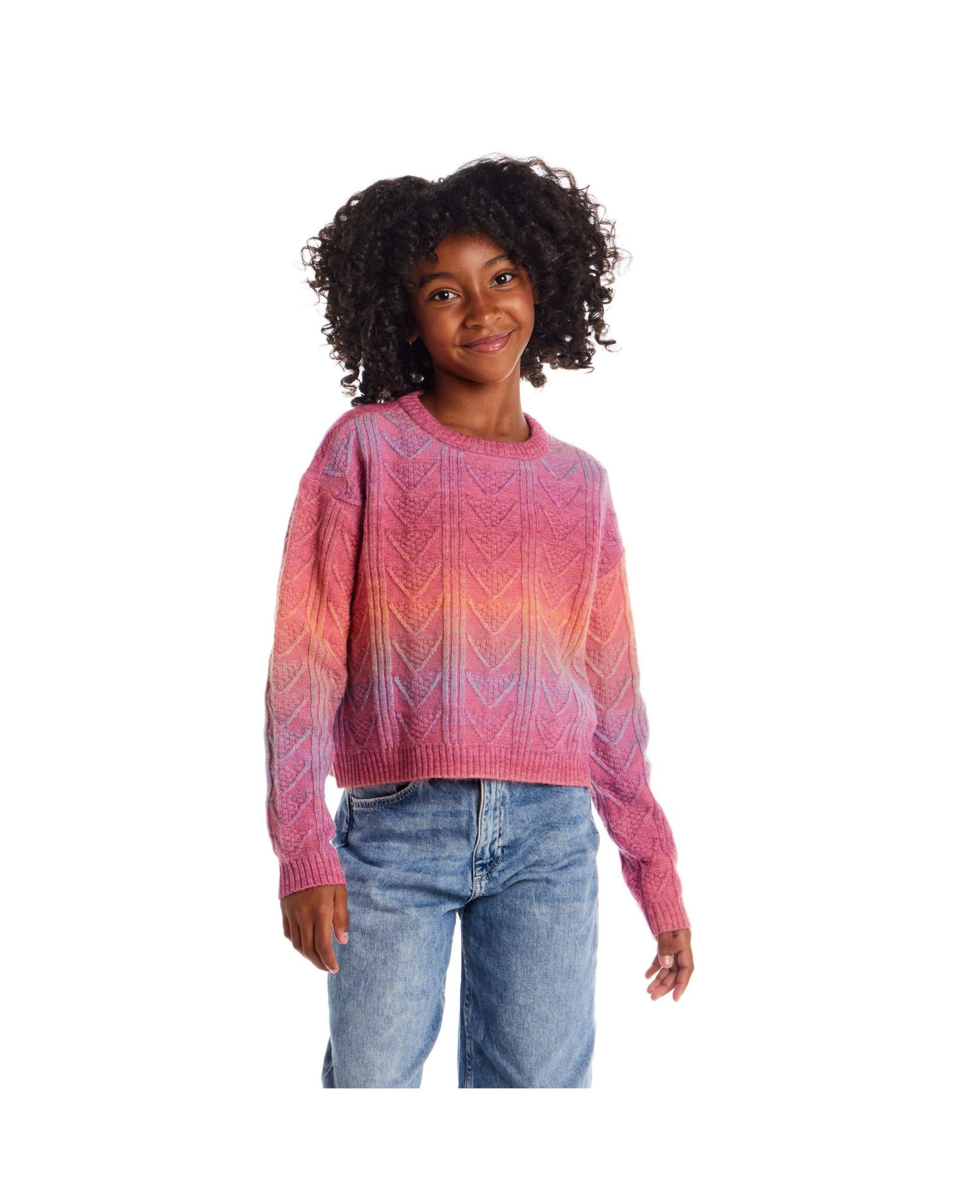 Girls' Cable Knit Sweater - Big Kid — Image 4