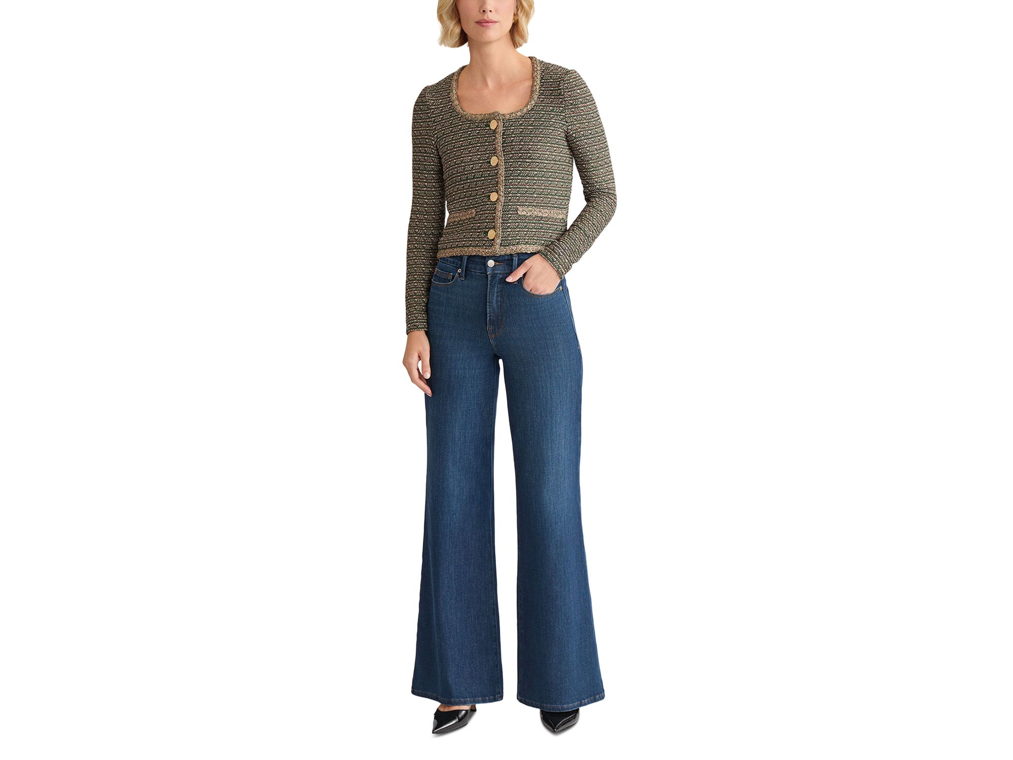 Heritage Lurex Braided Trim Tweed Knit Jacket — Image 4