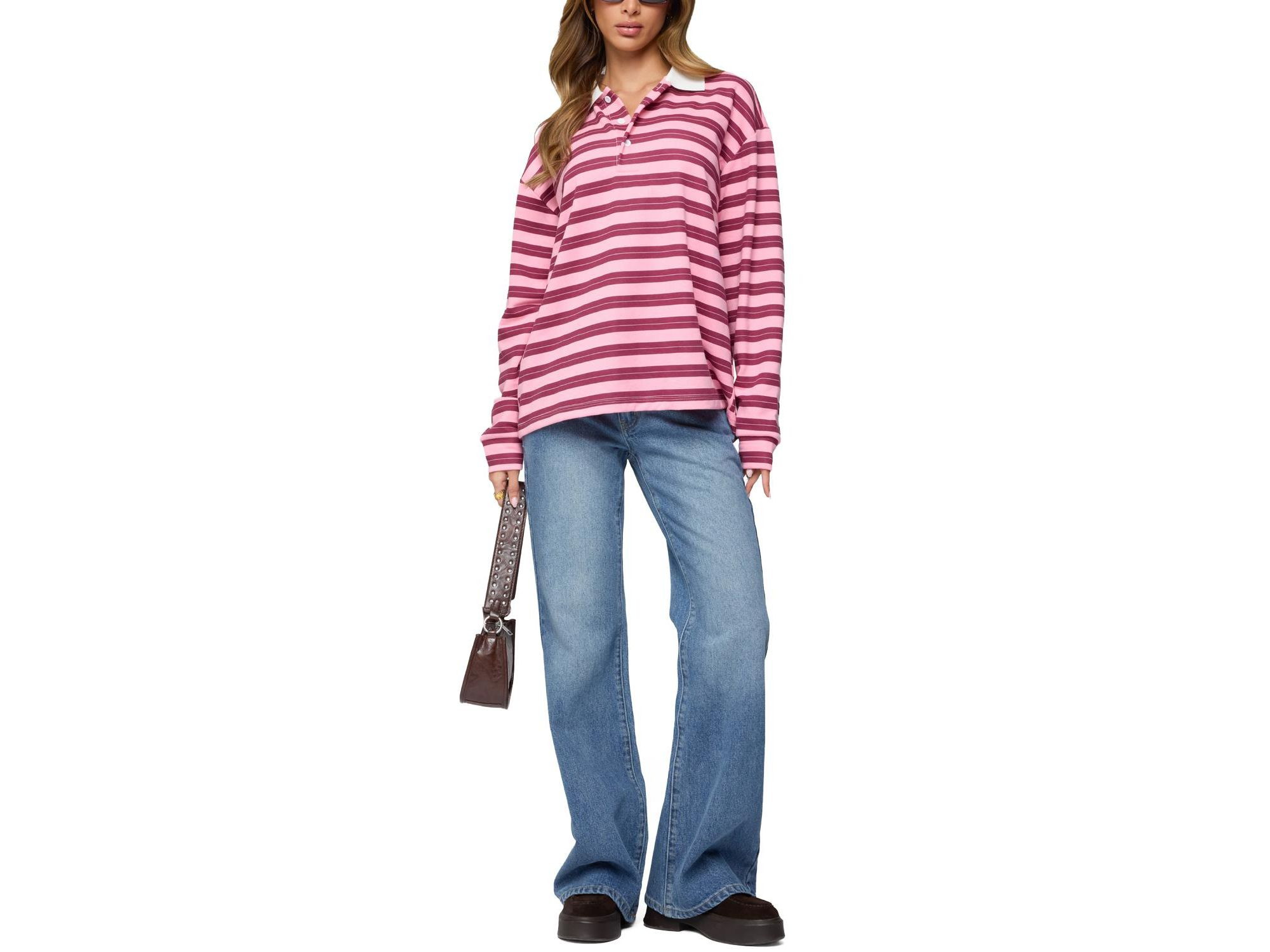 Maureen Striped Polo Sweatshirt — Image 4