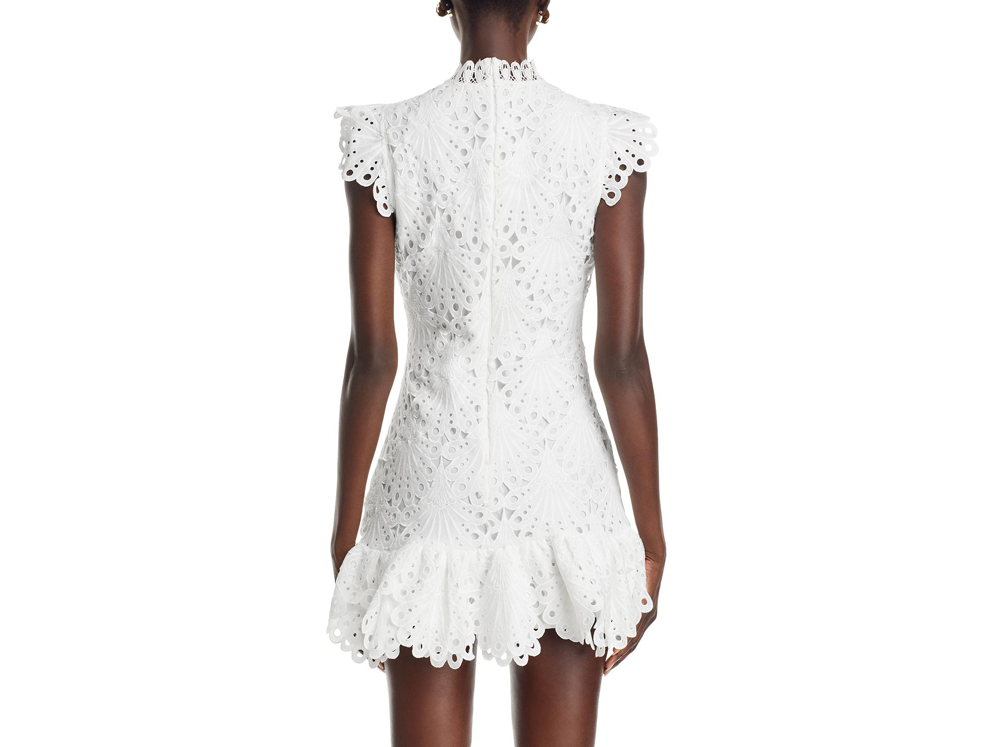 Mock Neck Lace Shift Dress - Exclusive — Image 4