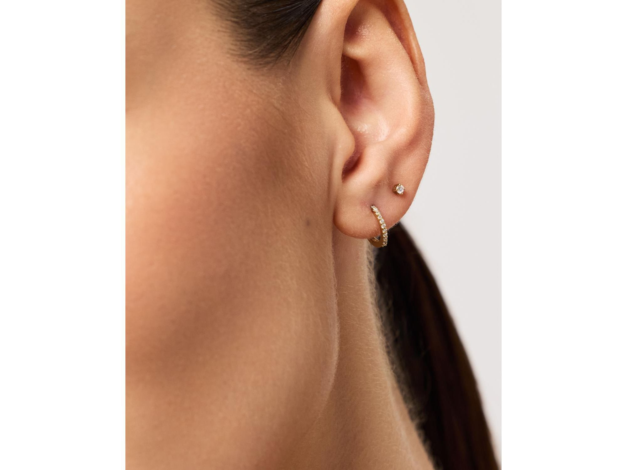 Lab Grown Diamond Earrings - Gold Diamond Earring Set — Image 4