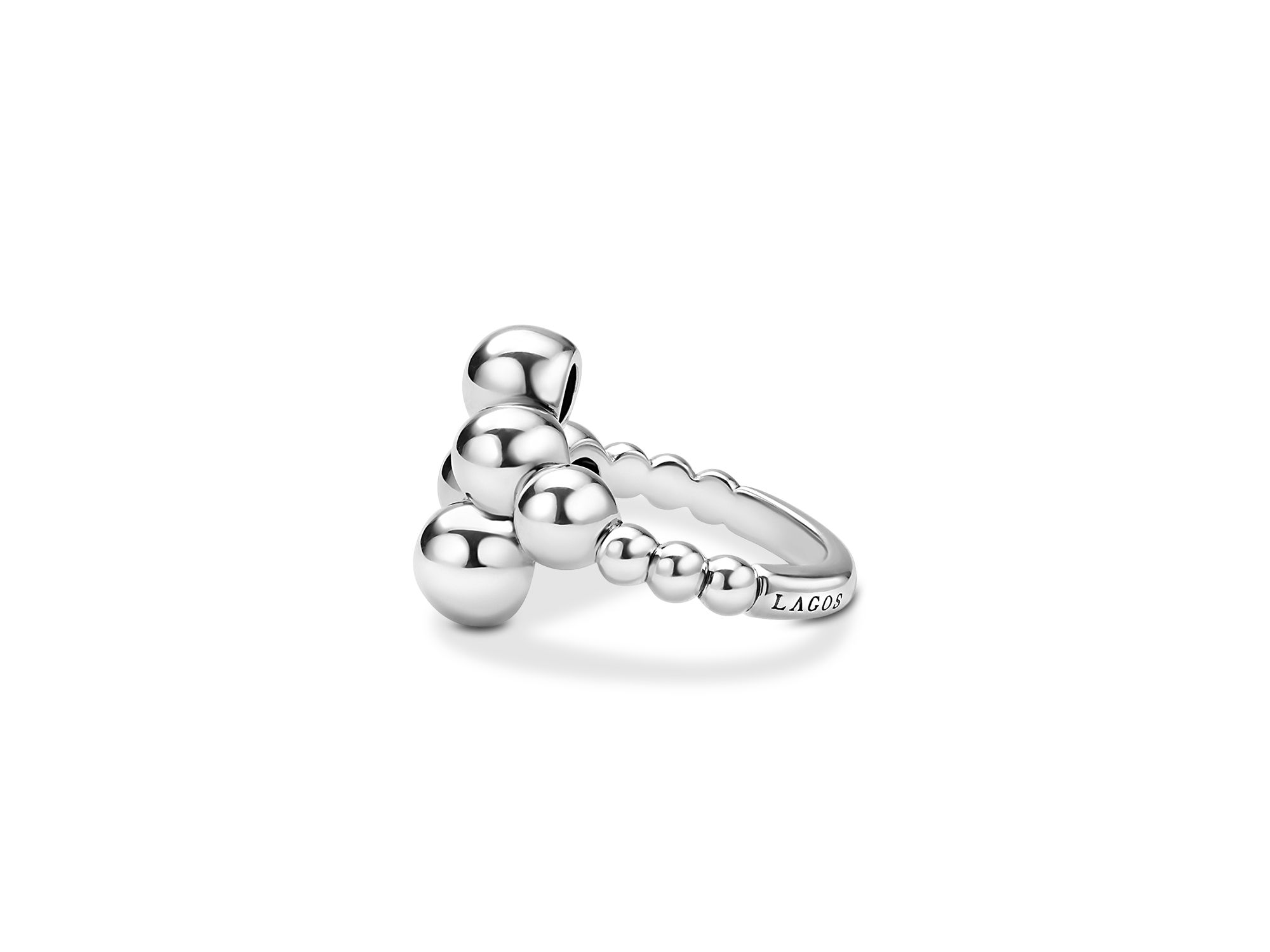 Sterling Caviar Bubbly Beaded Bypass Ring — Image 4