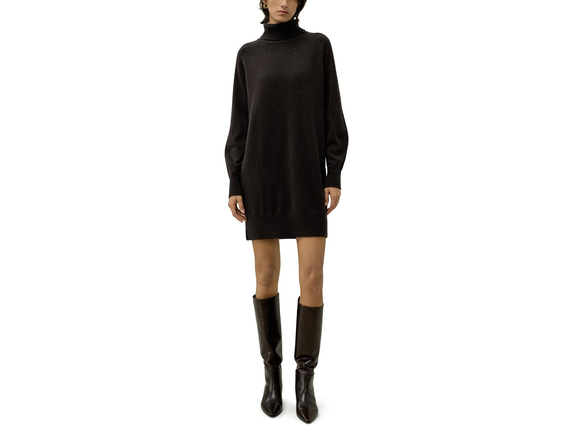 Wool Cashmere Turtleneck Sweater Dress - Image 1