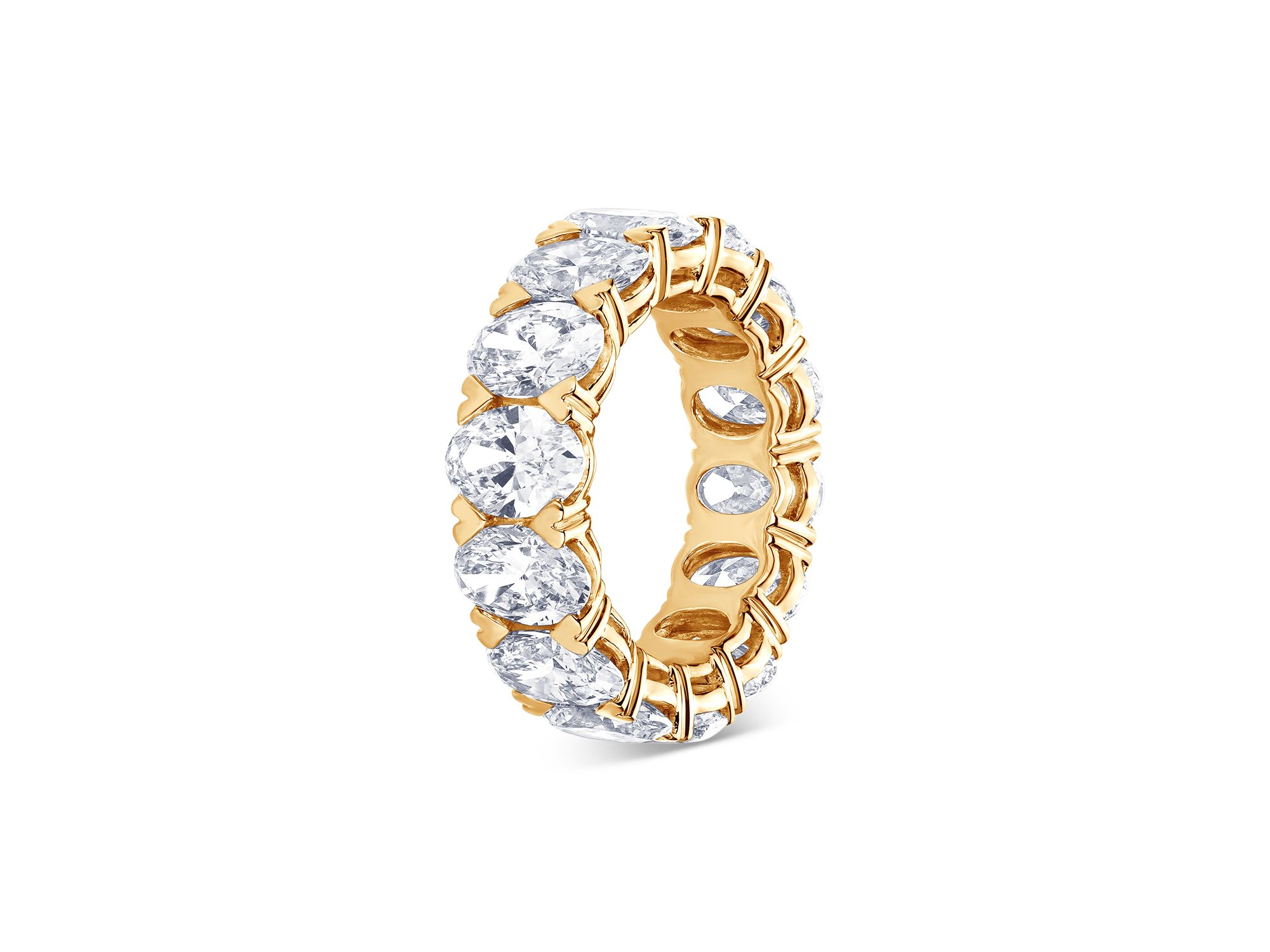 Certified Lab Grown Diamond Oval Eternity Band in 18K Yellow Gold, 9.75 tcw — Image 3