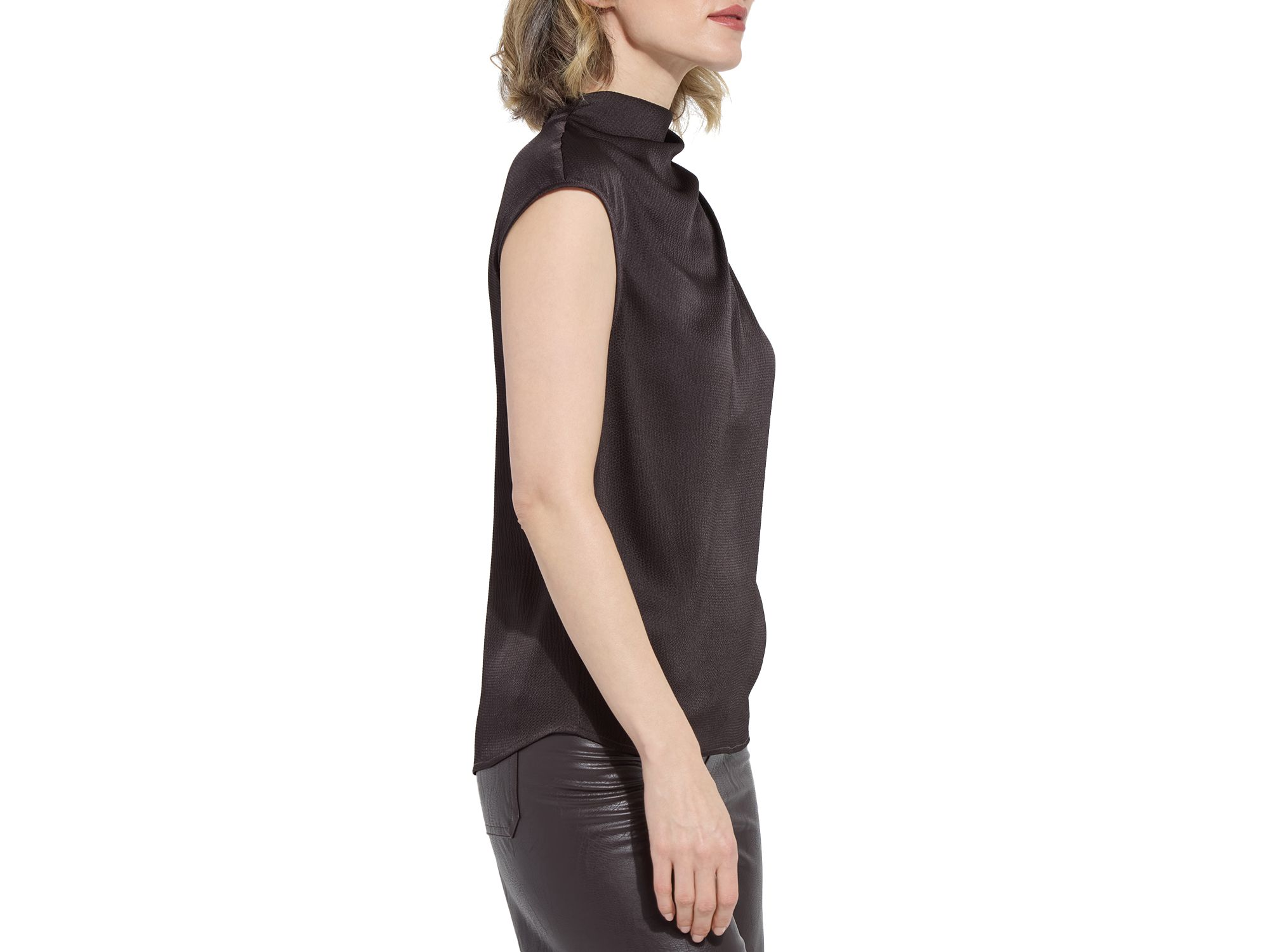 Aisha Draped Satin Top — Image 4