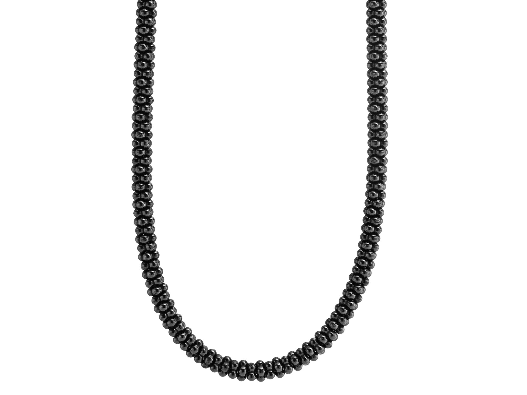Ceramic, Sterling Silver & 18K Yellow Gold Black Caviar Necklace, 18" — Image 4