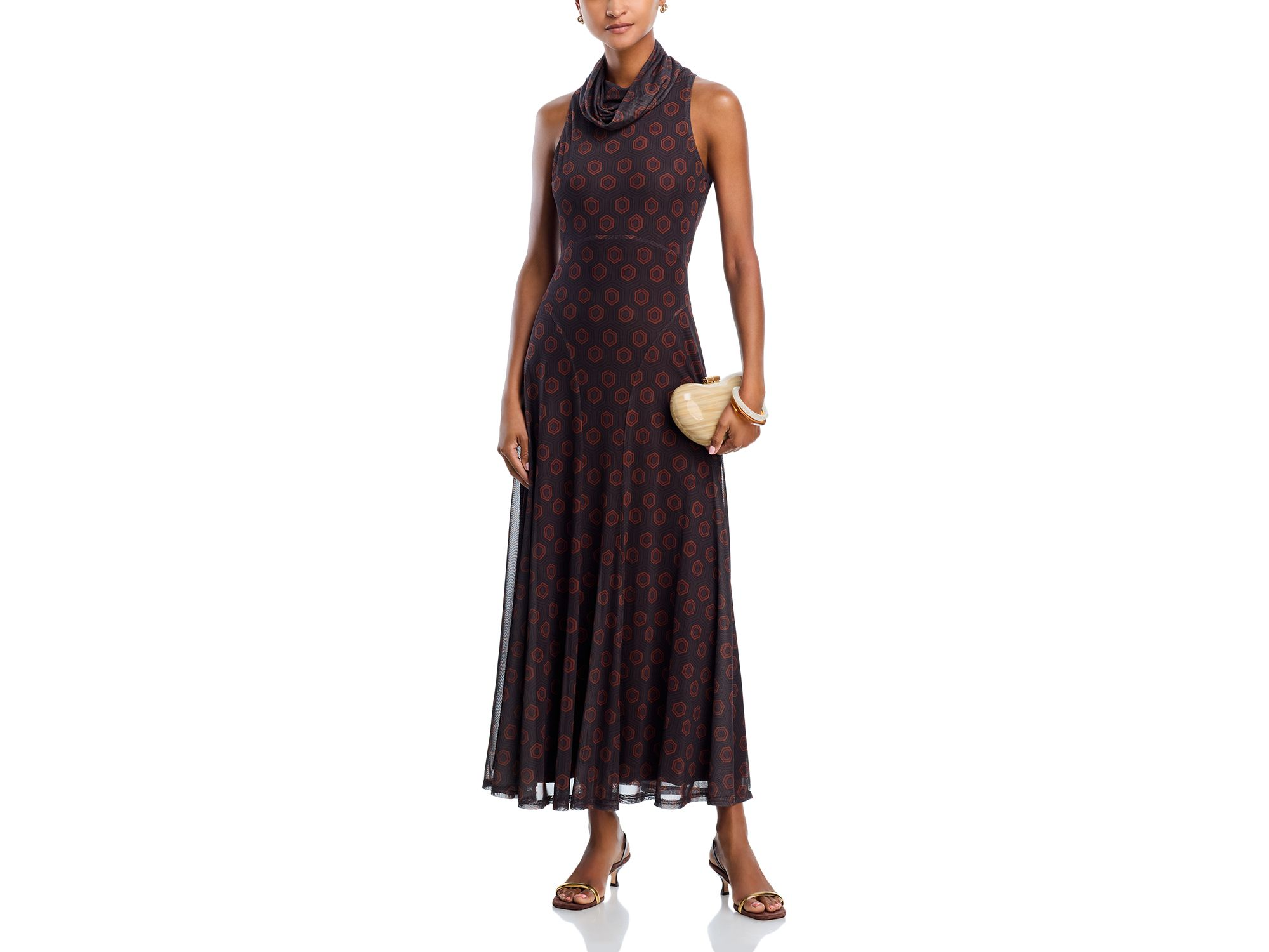 Turtleneck Mesh Maxi Dress - Exclusive — Image 3