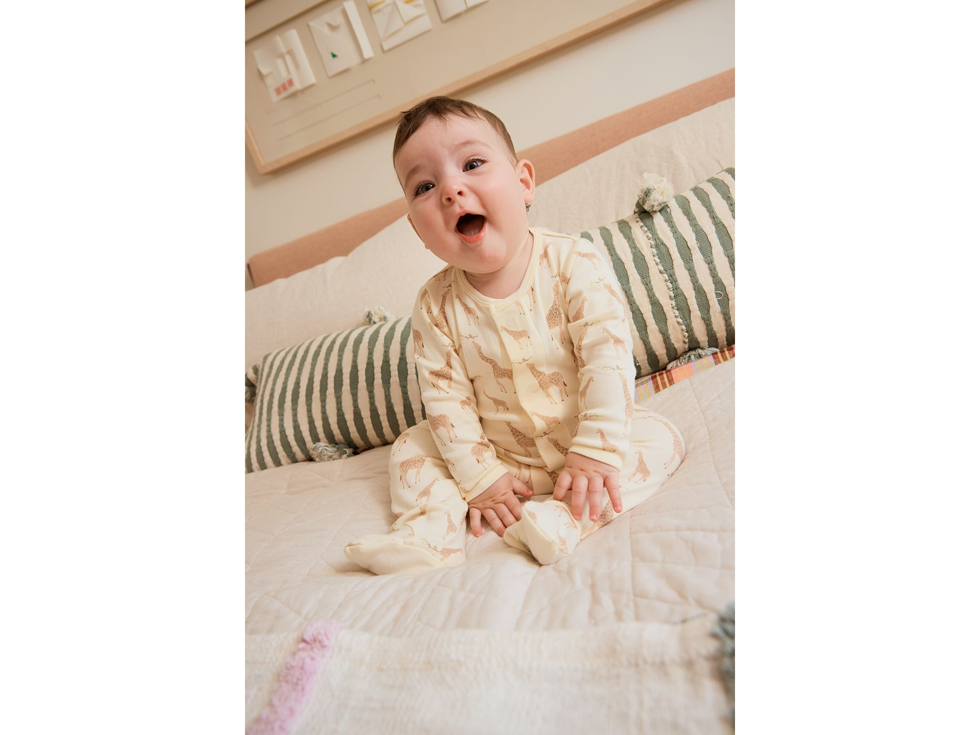 Unisex Cotton Giraffe Footie - Baby — Image 3