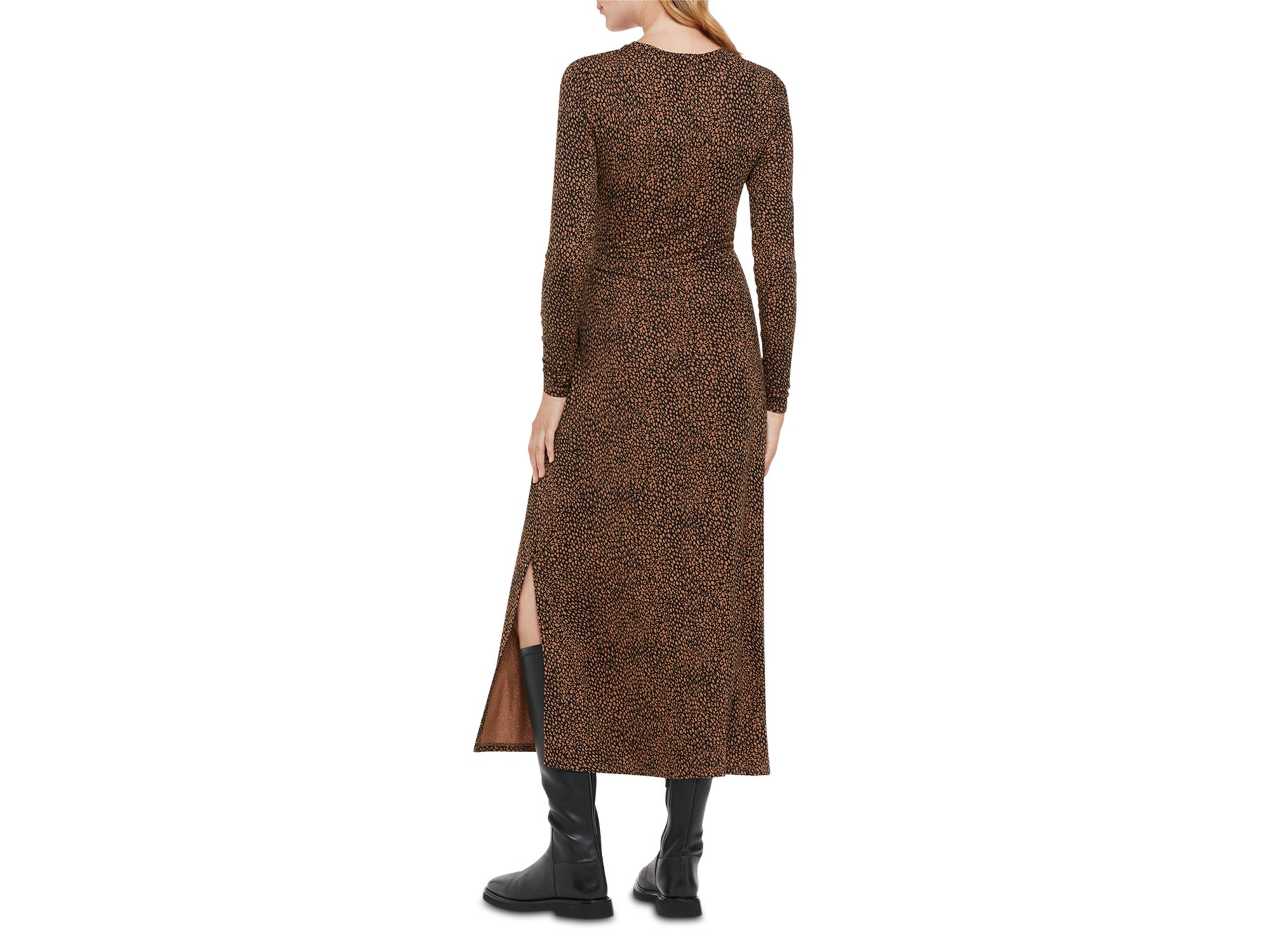 Coffee Bean Printed Tie Maxi Dress — Image 3