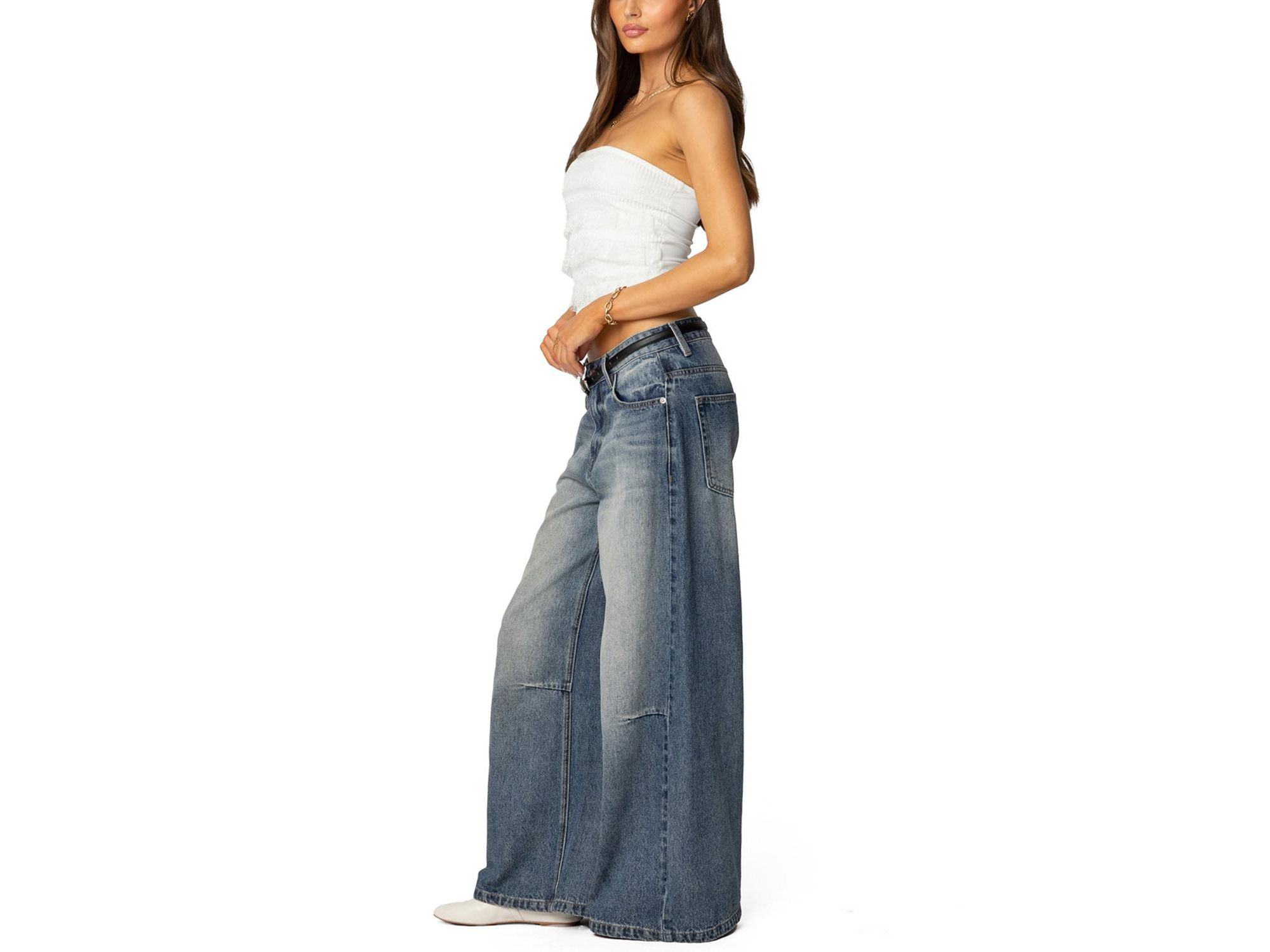 Georgette Lacey Ruffle Tube Top — Image 3