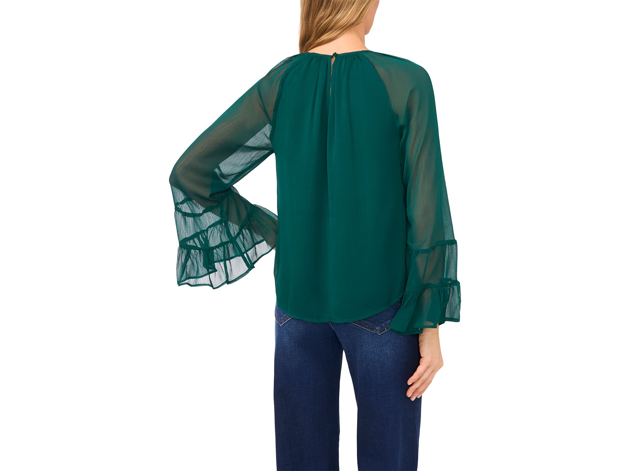 Tiered Flowy Keyhole Blouse — Image 3