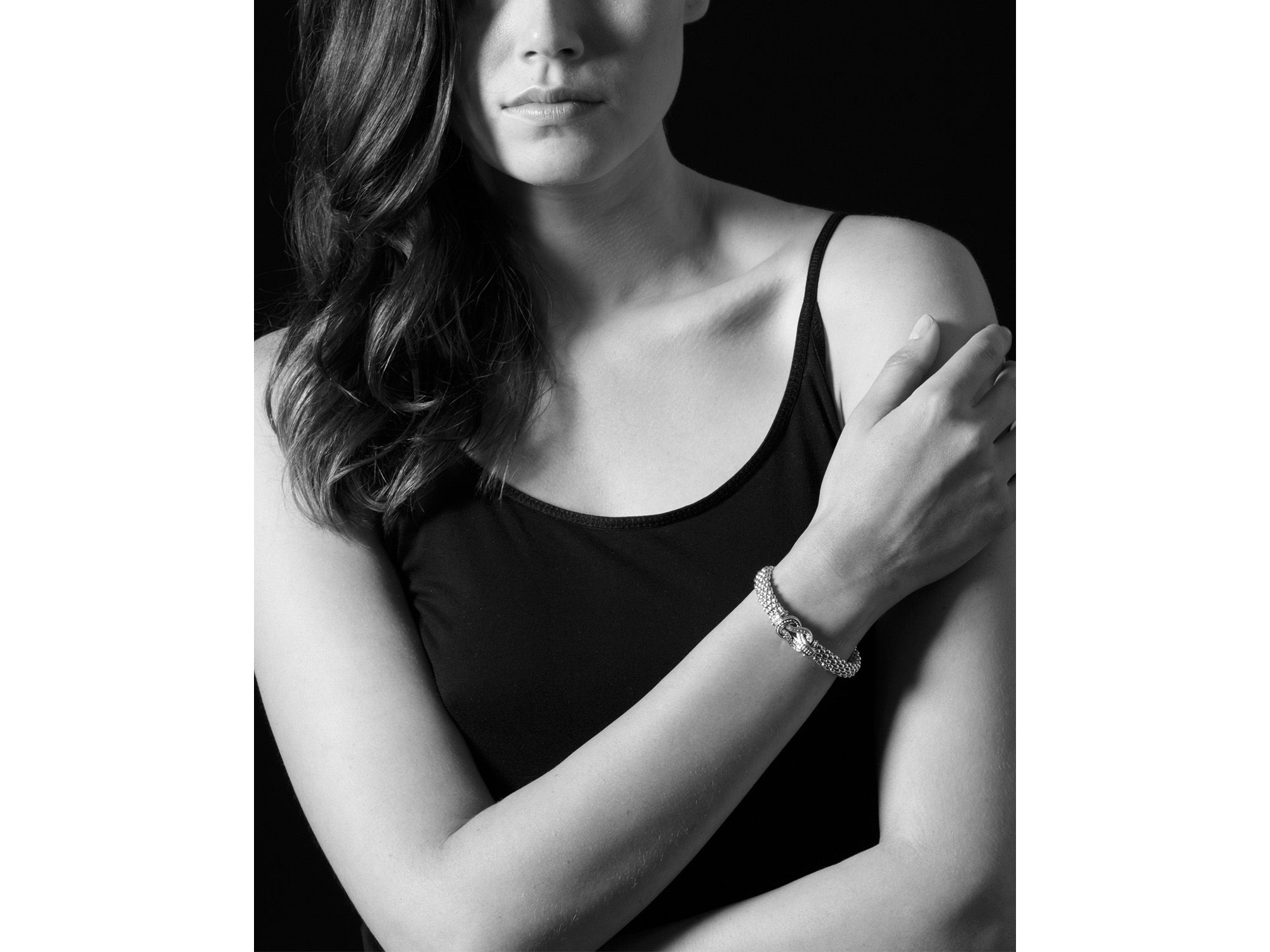 Sterling Silver and 18K Gold Newport Diamond Caviar Bracelet — Image 3