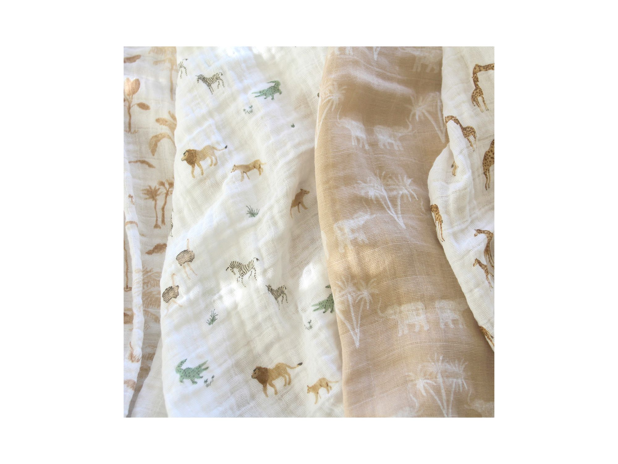 Muslin Swaddles Safari Dreams, Pack of 4 — Image 4