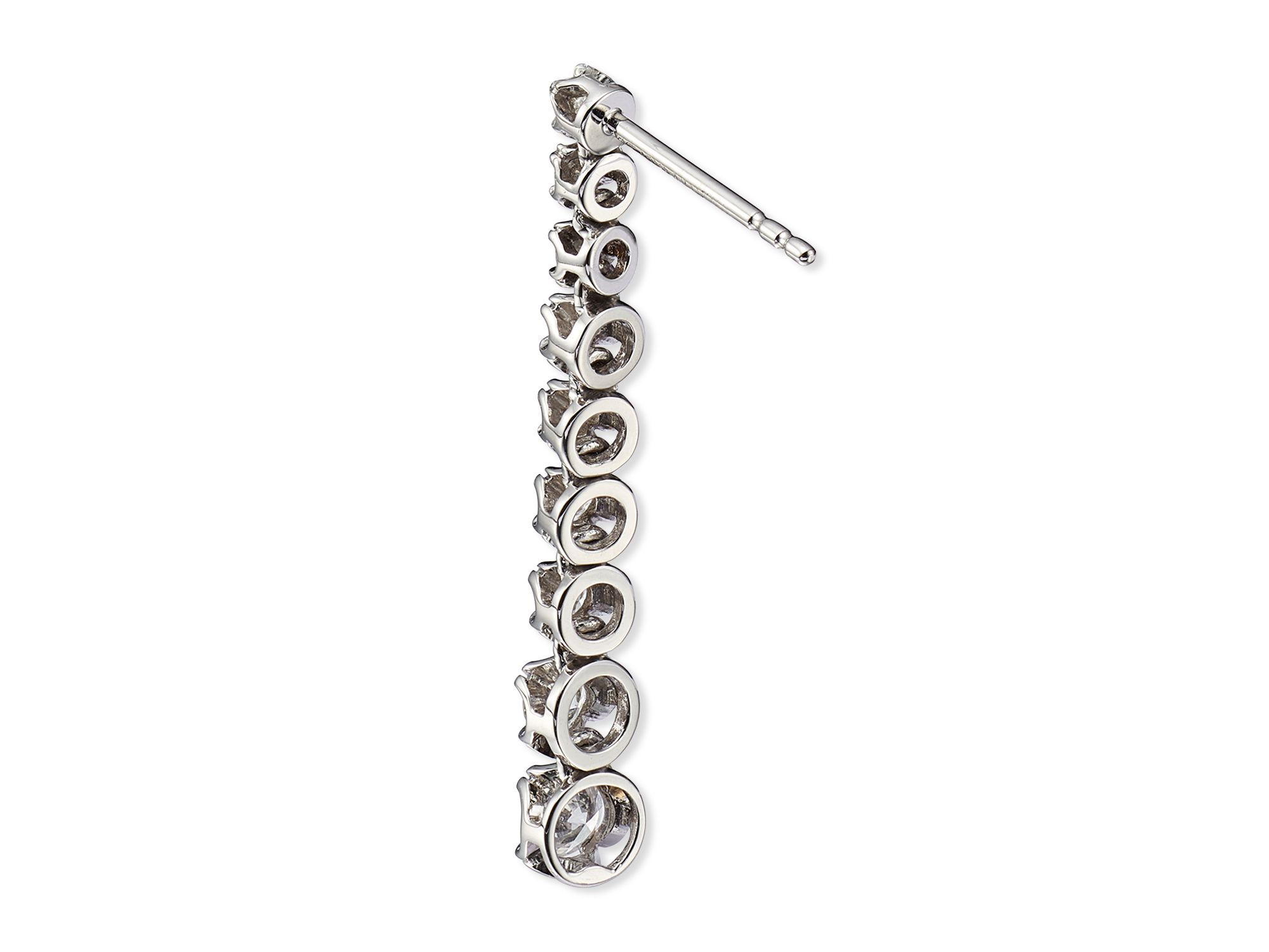 Diamond Graduated Drop Earrings in 14K White Gold, 0.80 tcw — Image 3
