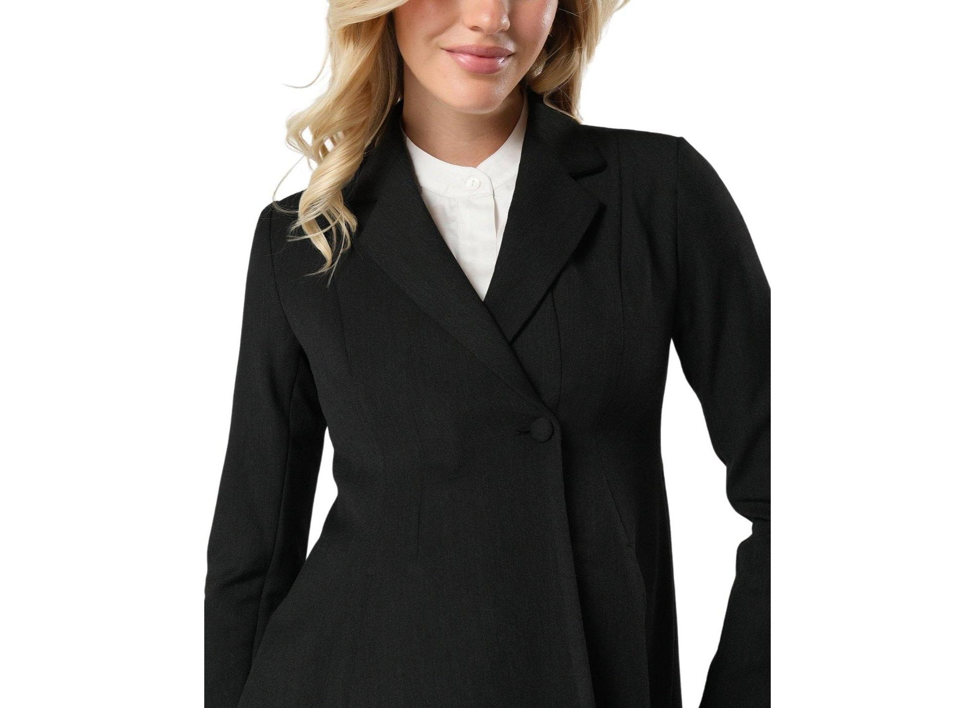 Women's Tailored Maternity Workwear Blazer in Italian Stretch Suiting Fabric — Image 3