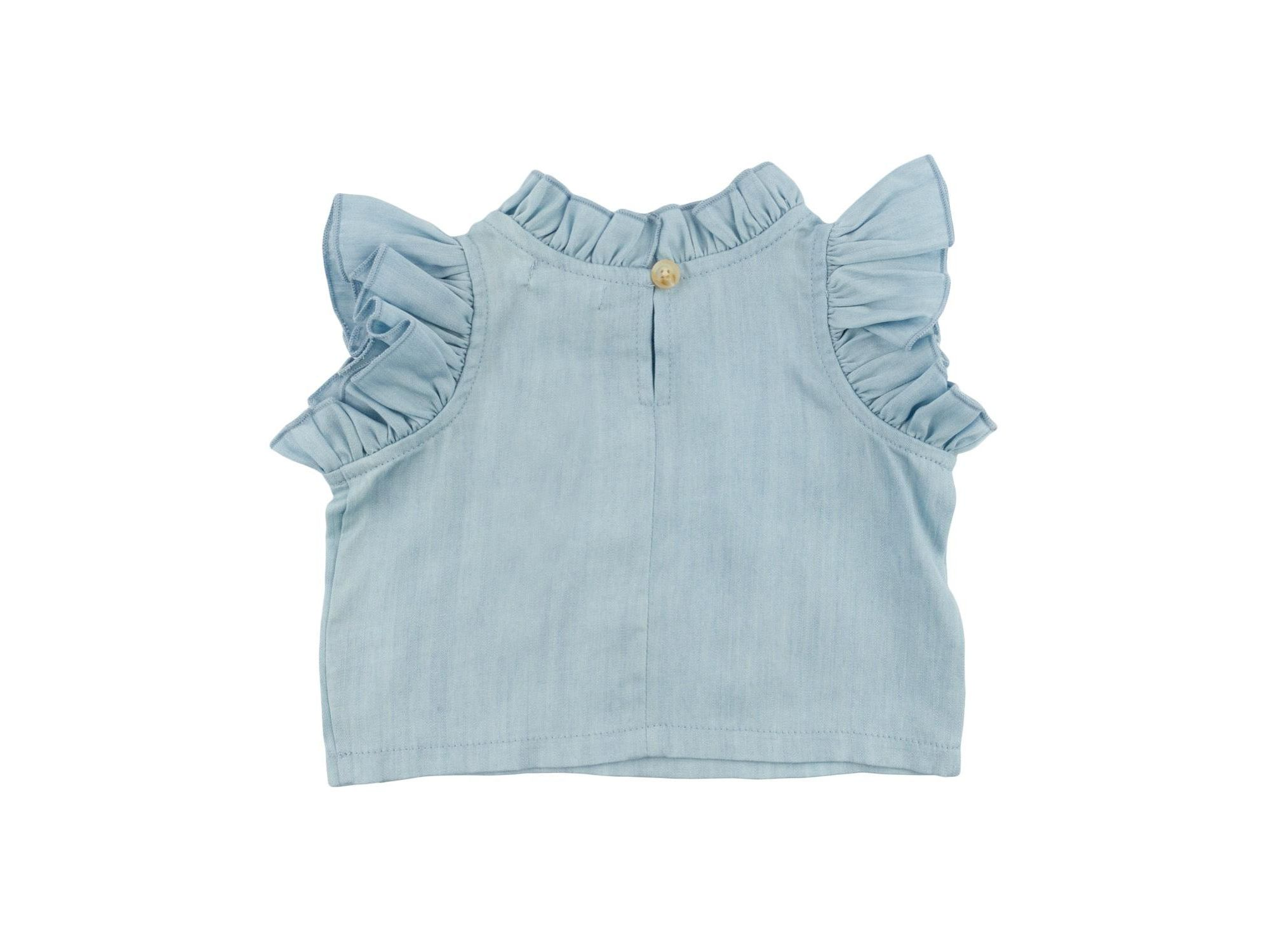 Girls' Lola Stars Applique with Ruffle Lyocell Denim Blouse - Baby, Little Kid — Image 4
