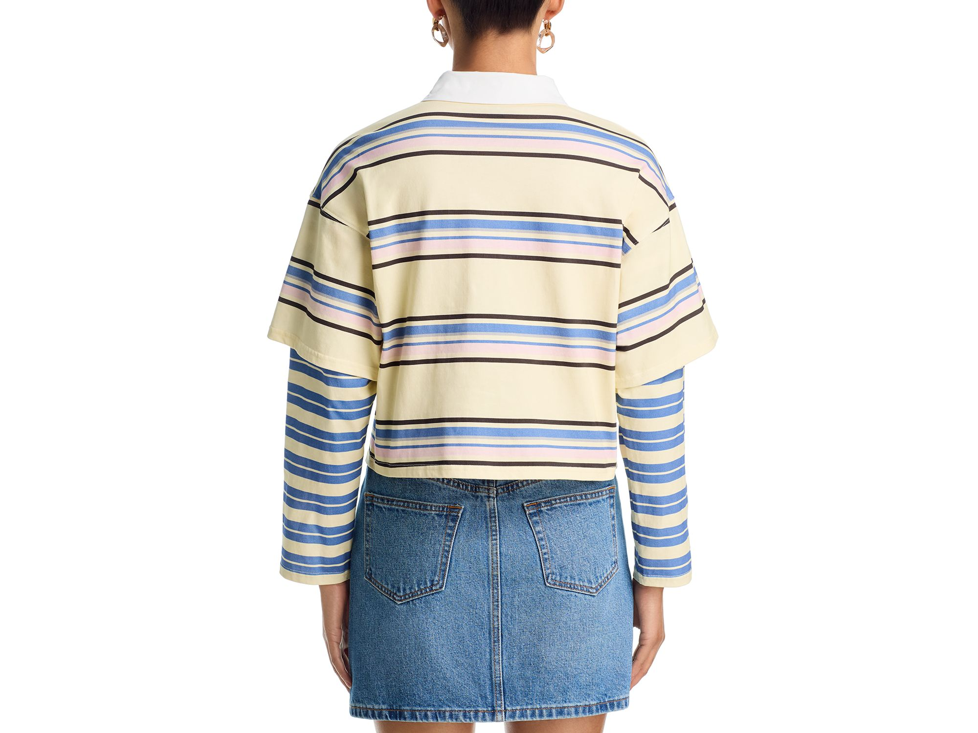 Multi Stripe Layered Long Sleeve Tee - Exclusive — Image 3
