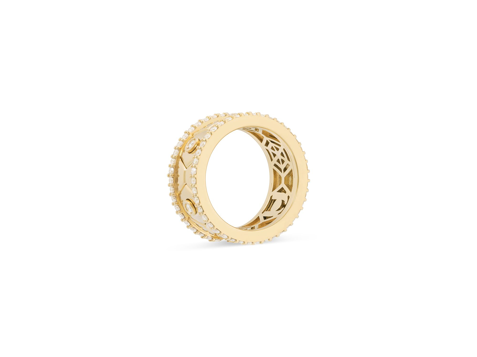 18K Yellow Gold Baia Diamond Hexagon Band — Image 3