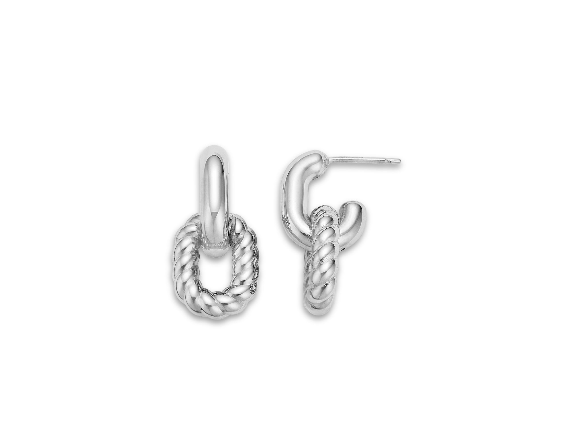 Double Twist Drop Earrings in Sterling — Image 3