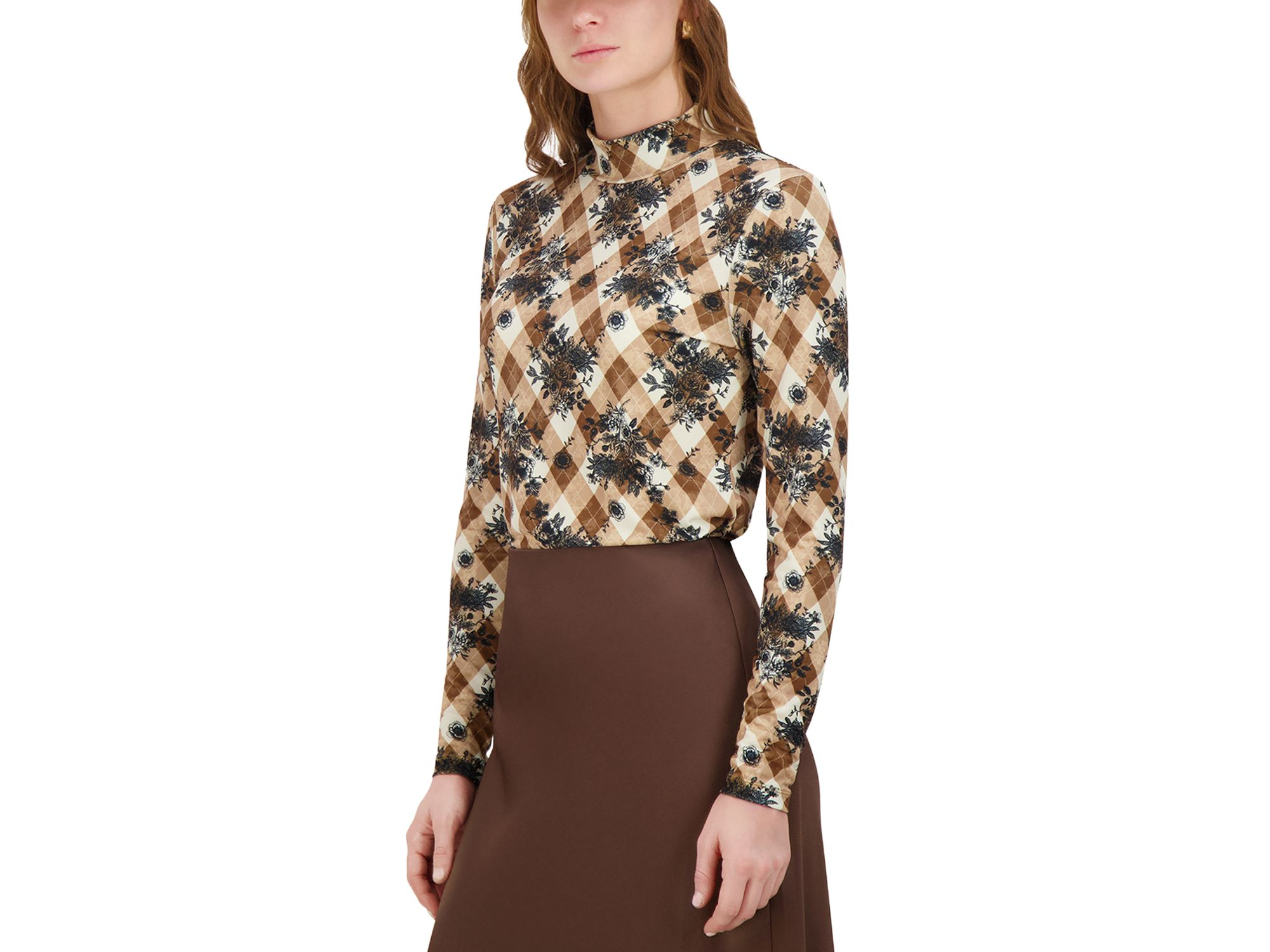 Printed Mock Neck Top — Image 3