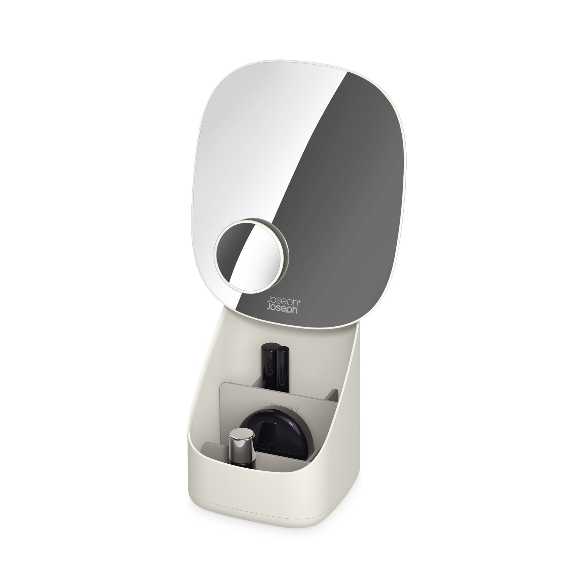 Viva Pedestal Mirror with Cosmetic Storage, Shell — Image 5