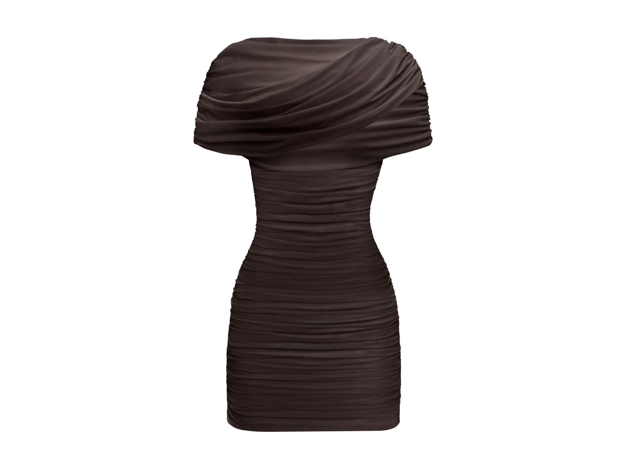 The Draped Shoulder Mini Dress — Image 3