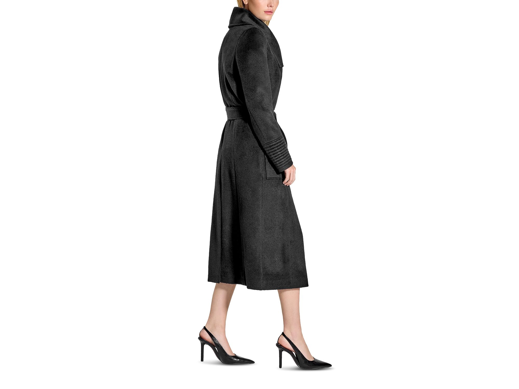 Wide Collar Long Wrap Coat — Image 8