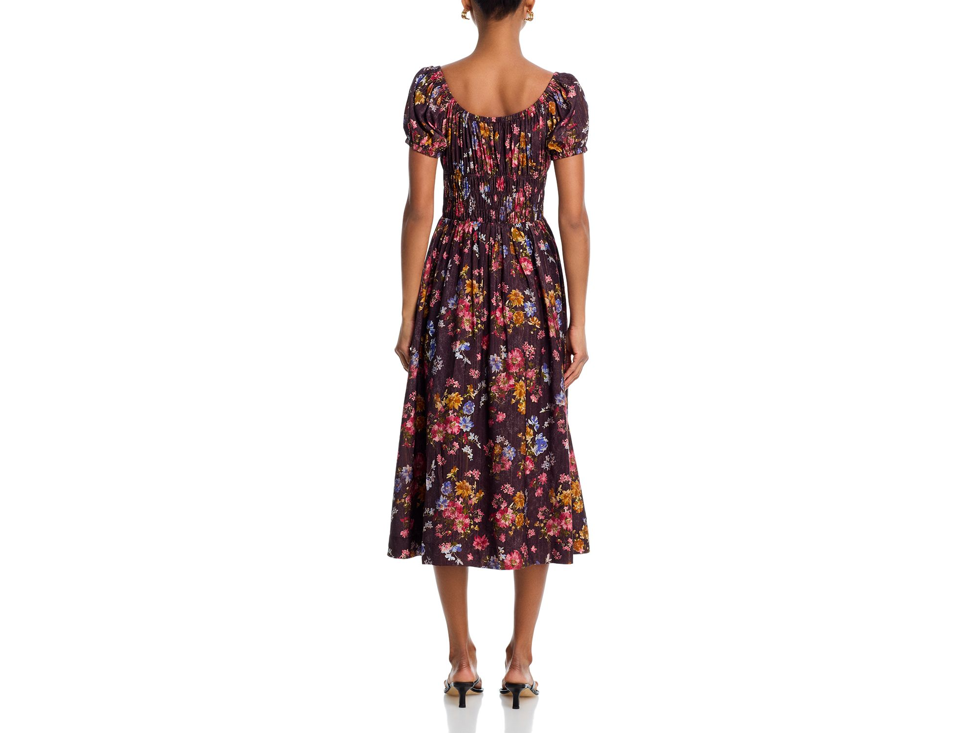 Floral Puff Sleeve Midi Dress - Exclusive — Image 4