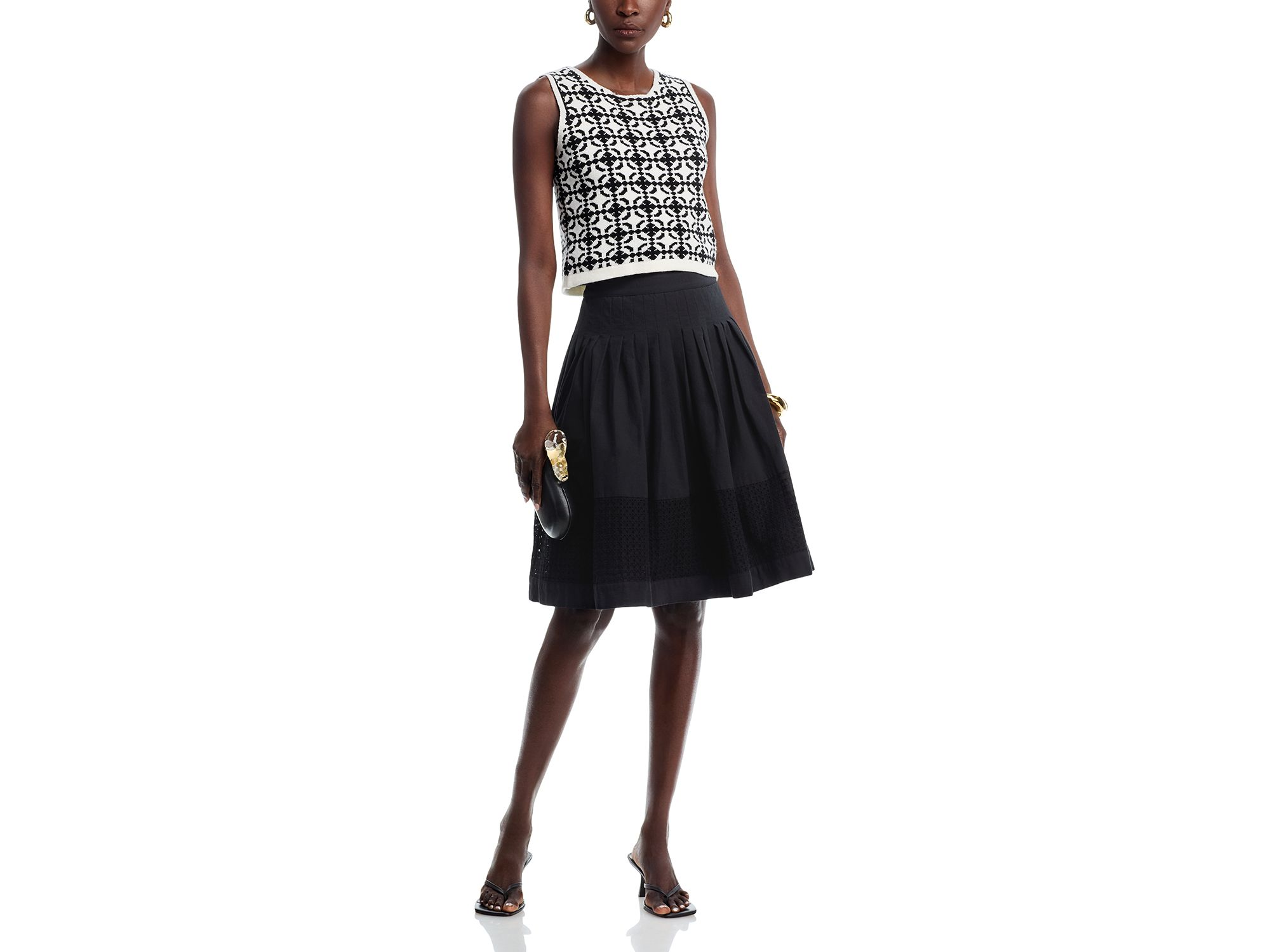 Pleated Embroidered Skirt — Image 4
