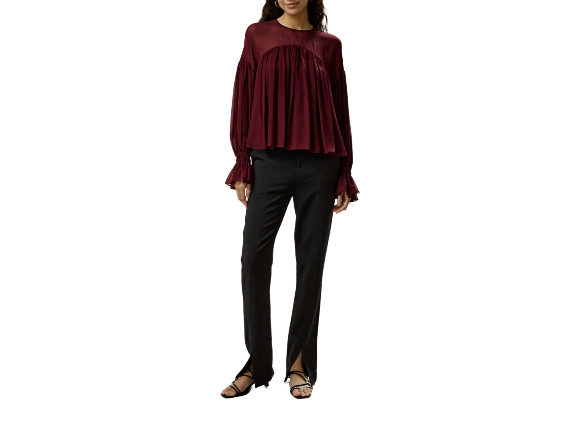 Sheer-Shoulder Ruffle Shirt — Image 4