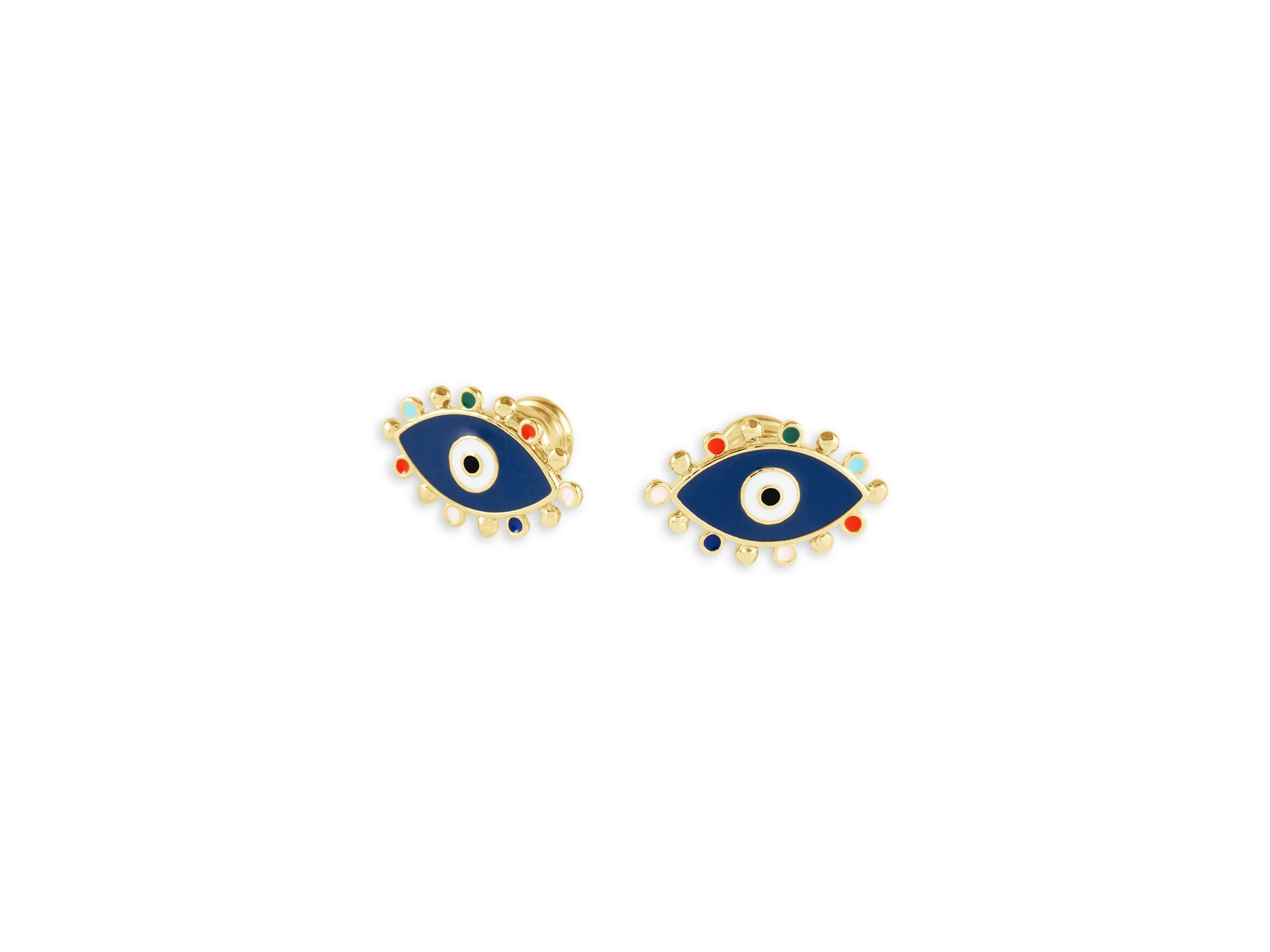Milos Evil Eye Stud Earrings — Image 3
