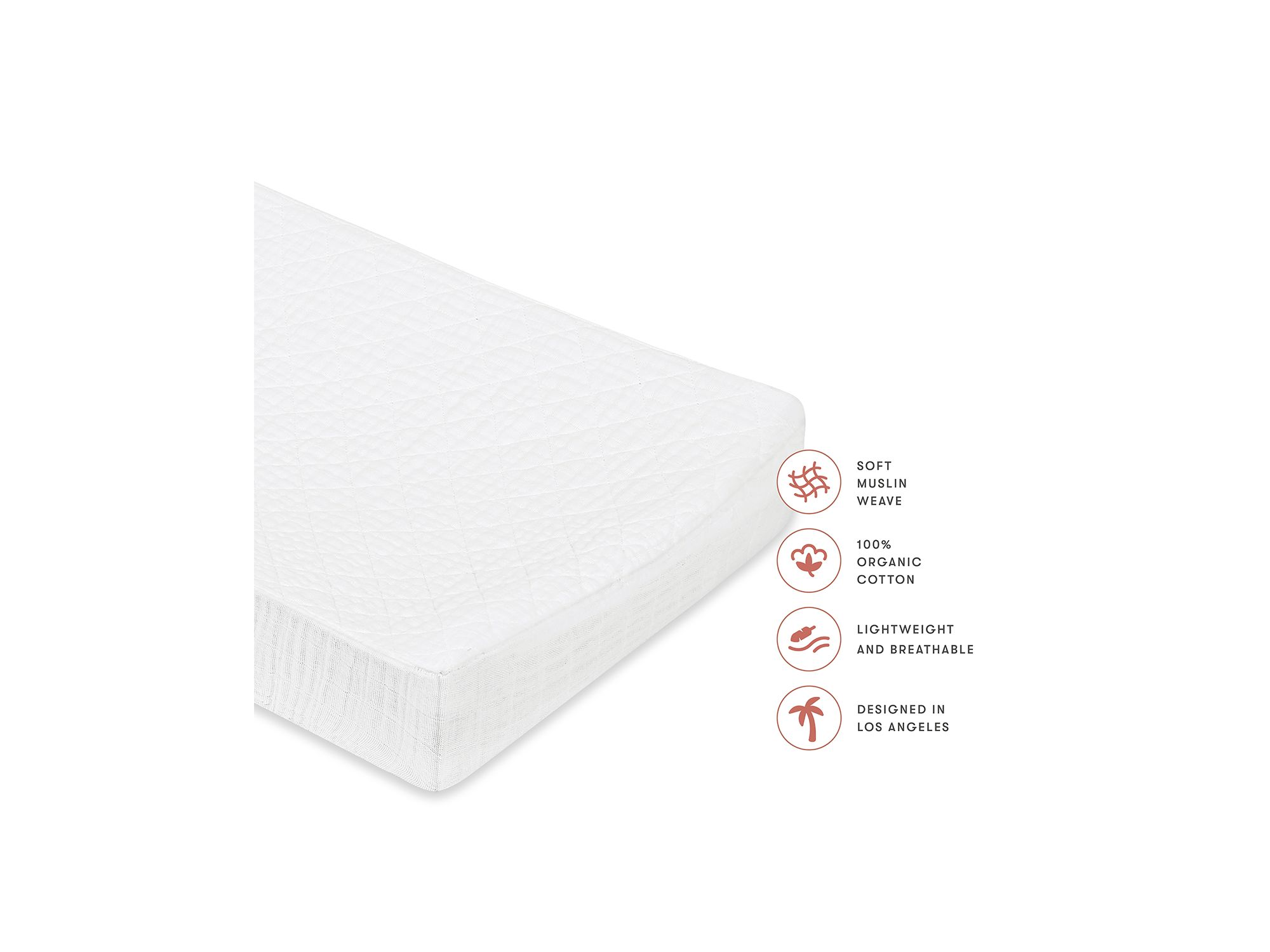 Quilted Changing Pad Cover in Muslin Cotton — Image 5