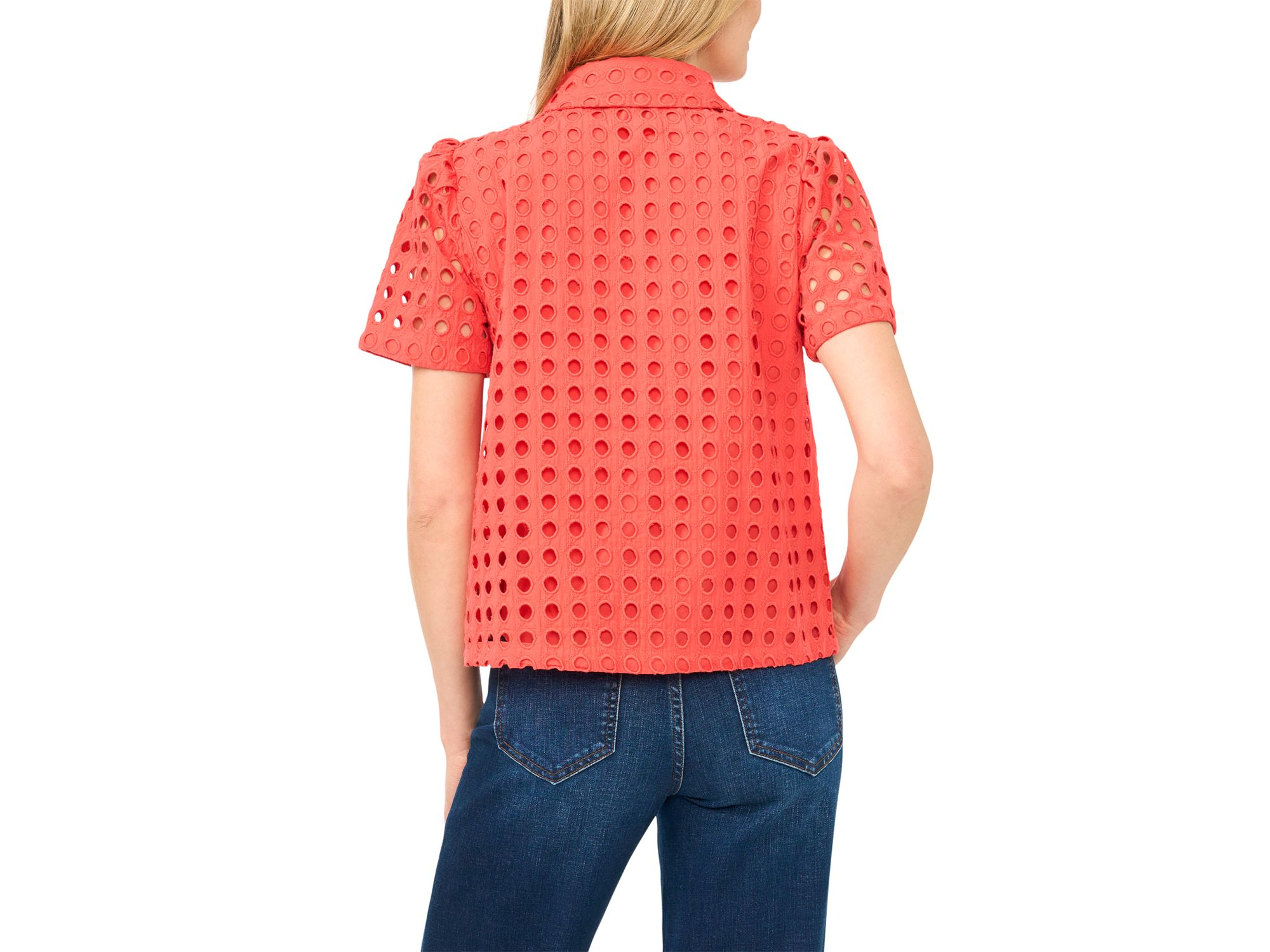 Eyelet Short Sleeve Shirt — Image 3