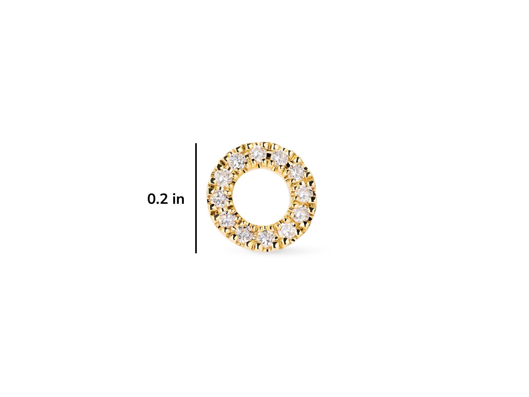 Solid Yellow Gold Lab Grown Diamond Circle Studs — Image 5
