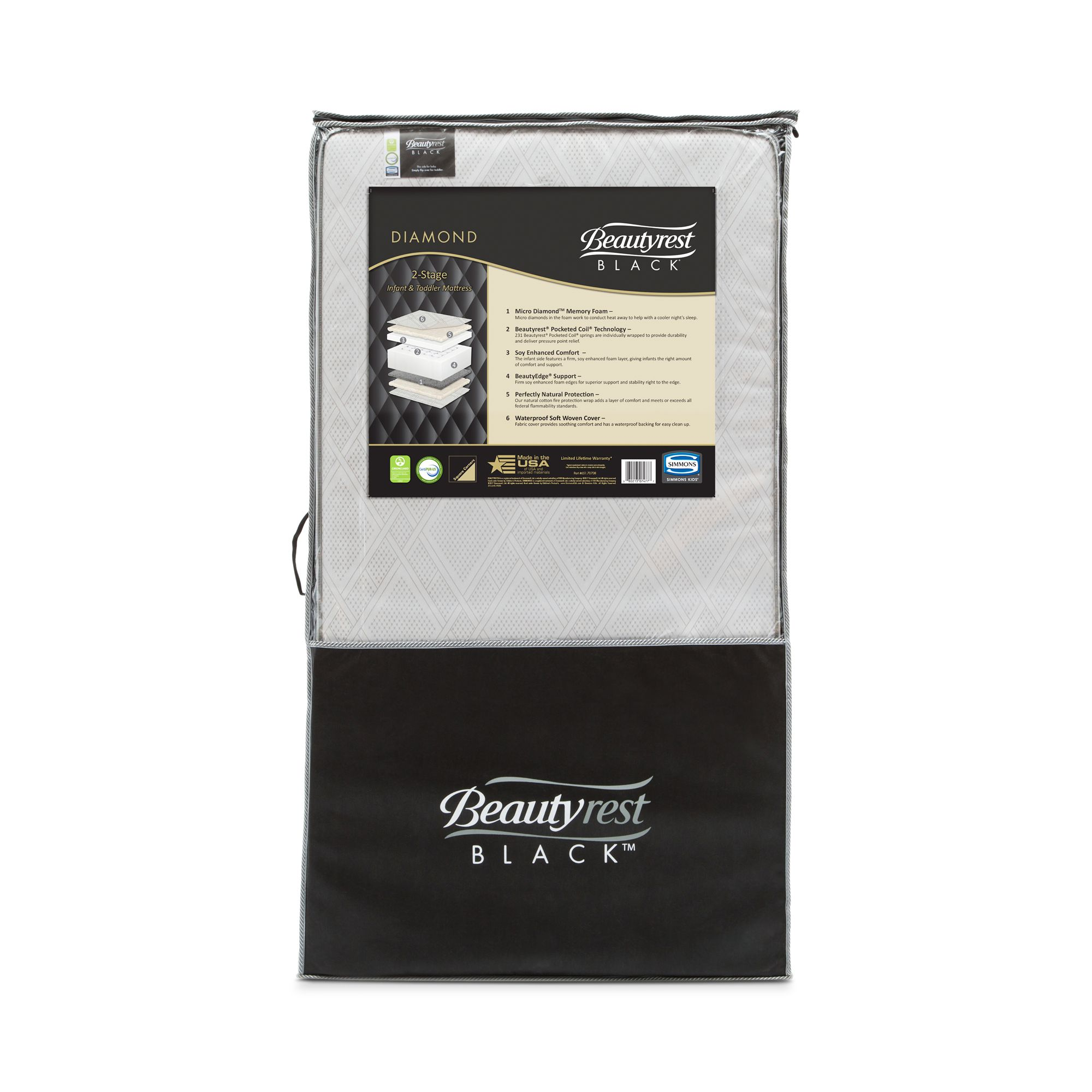 Diamond Memory Foam Crib & Toddler Mattress Only — Image 4